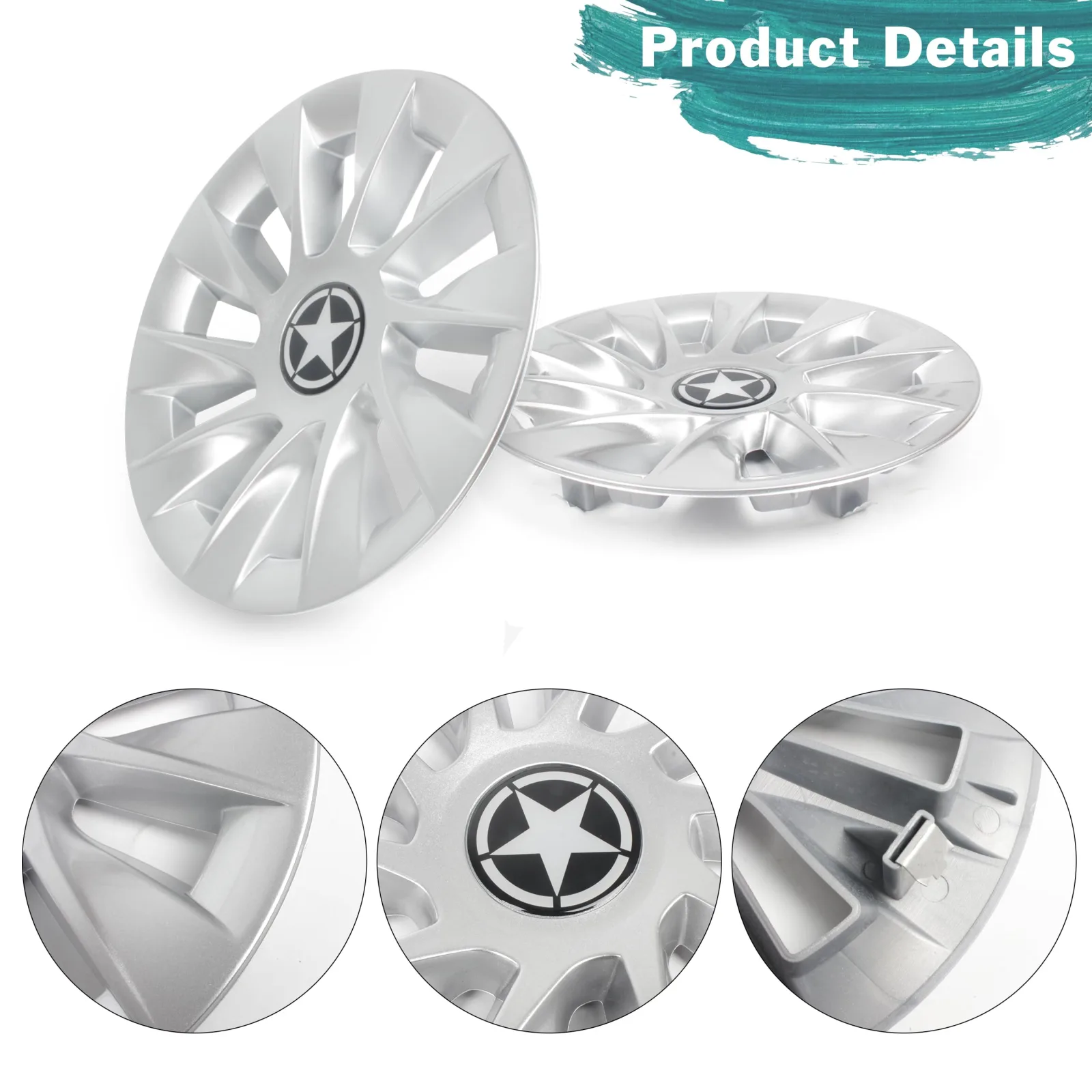 KAKABAS 8-Inch Golf Cart Wheel Hub Caps, Set of 4 image 4