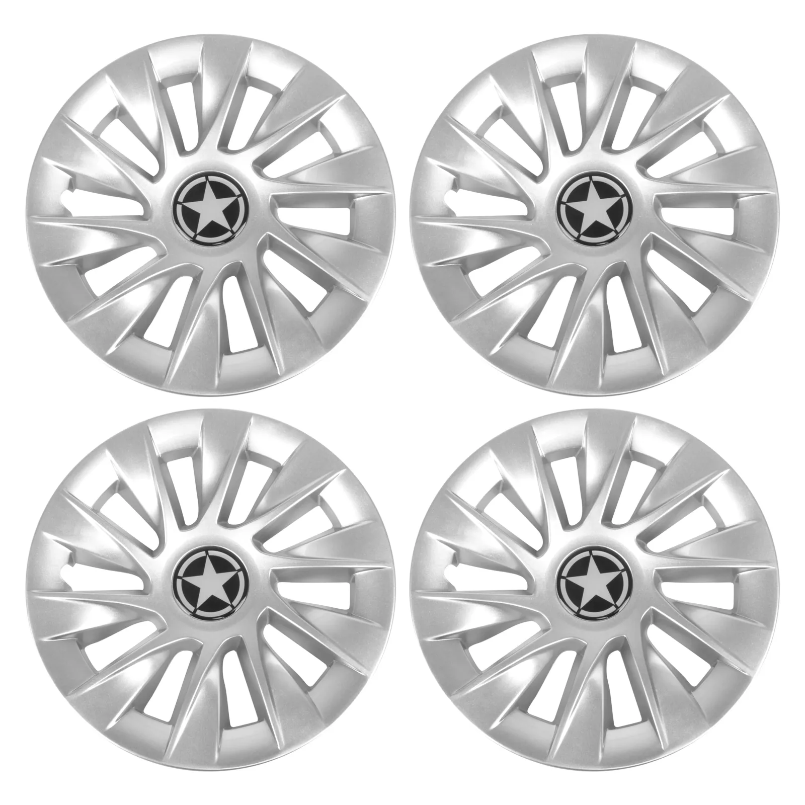 KAKABAS 8-Inch Golf Cart Wheel Hub Caps, Set of 4