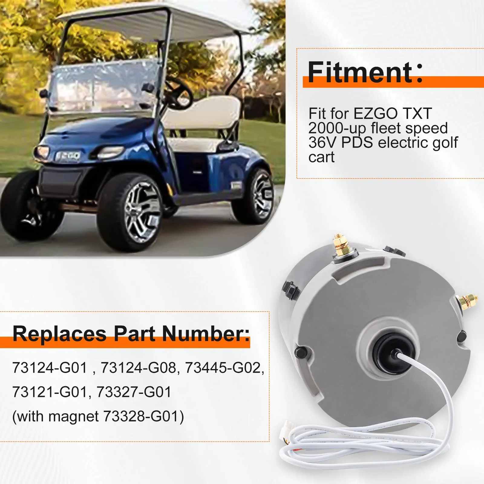 PARTAYOZAS 36V Motor for E-Z-GO TXT PDS Golf Carts image 2