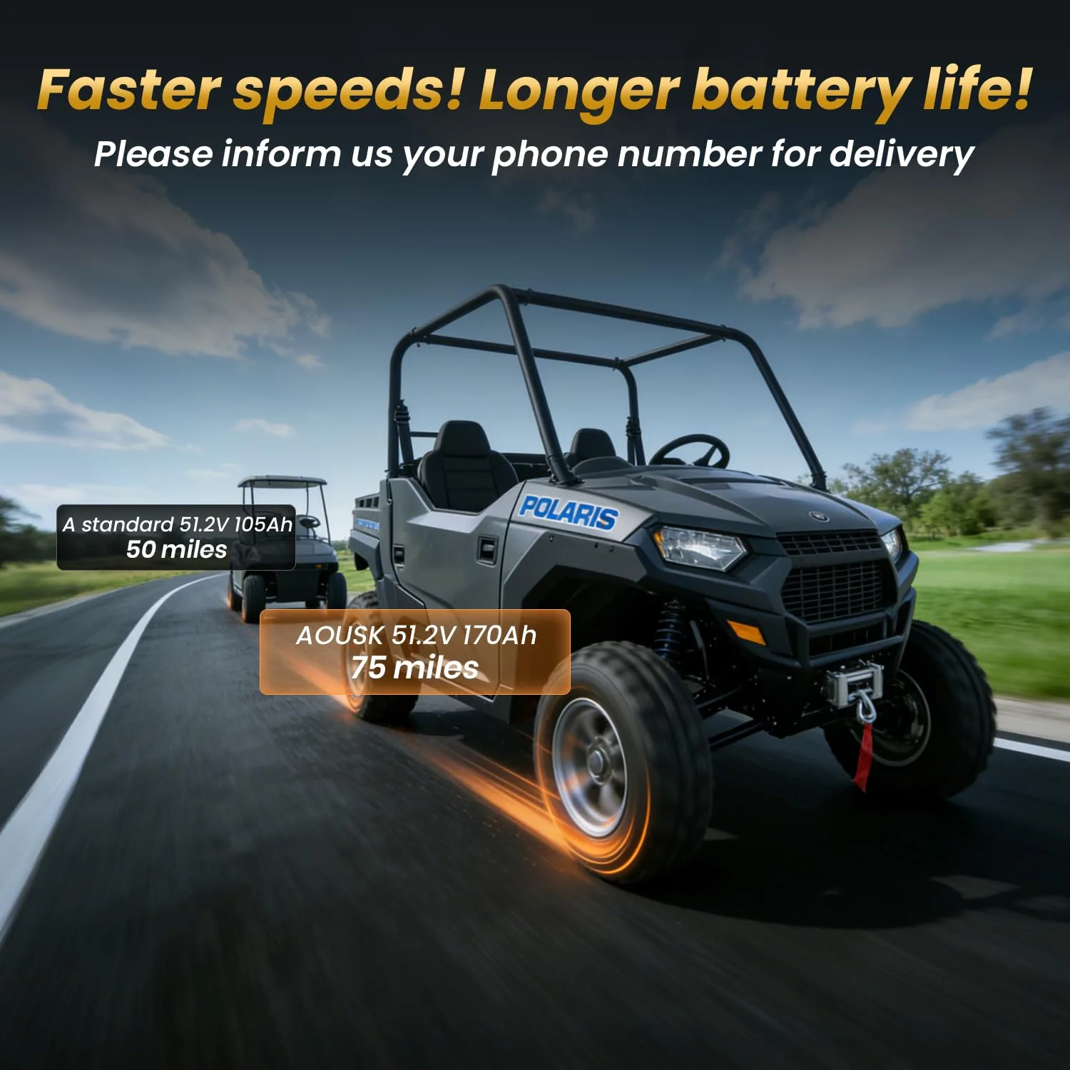 AOUSK 48V 170Ah LiFePO4 Golf Cart Battery image 4