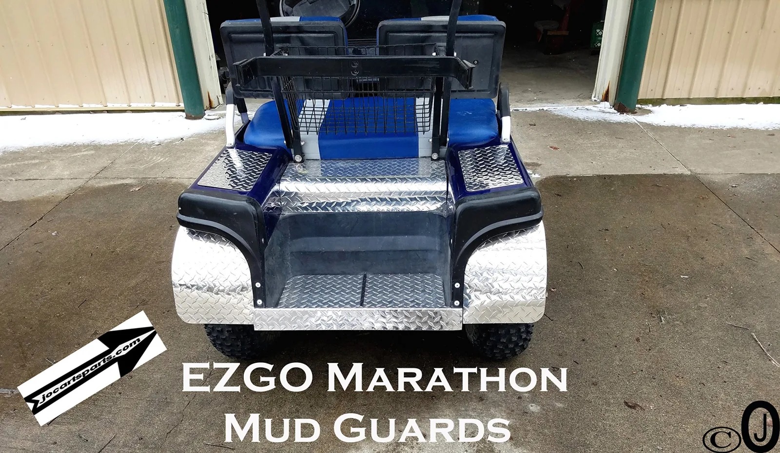 E-Z-GO Marathon Polished Diamond Plate Mud Flaps image 2