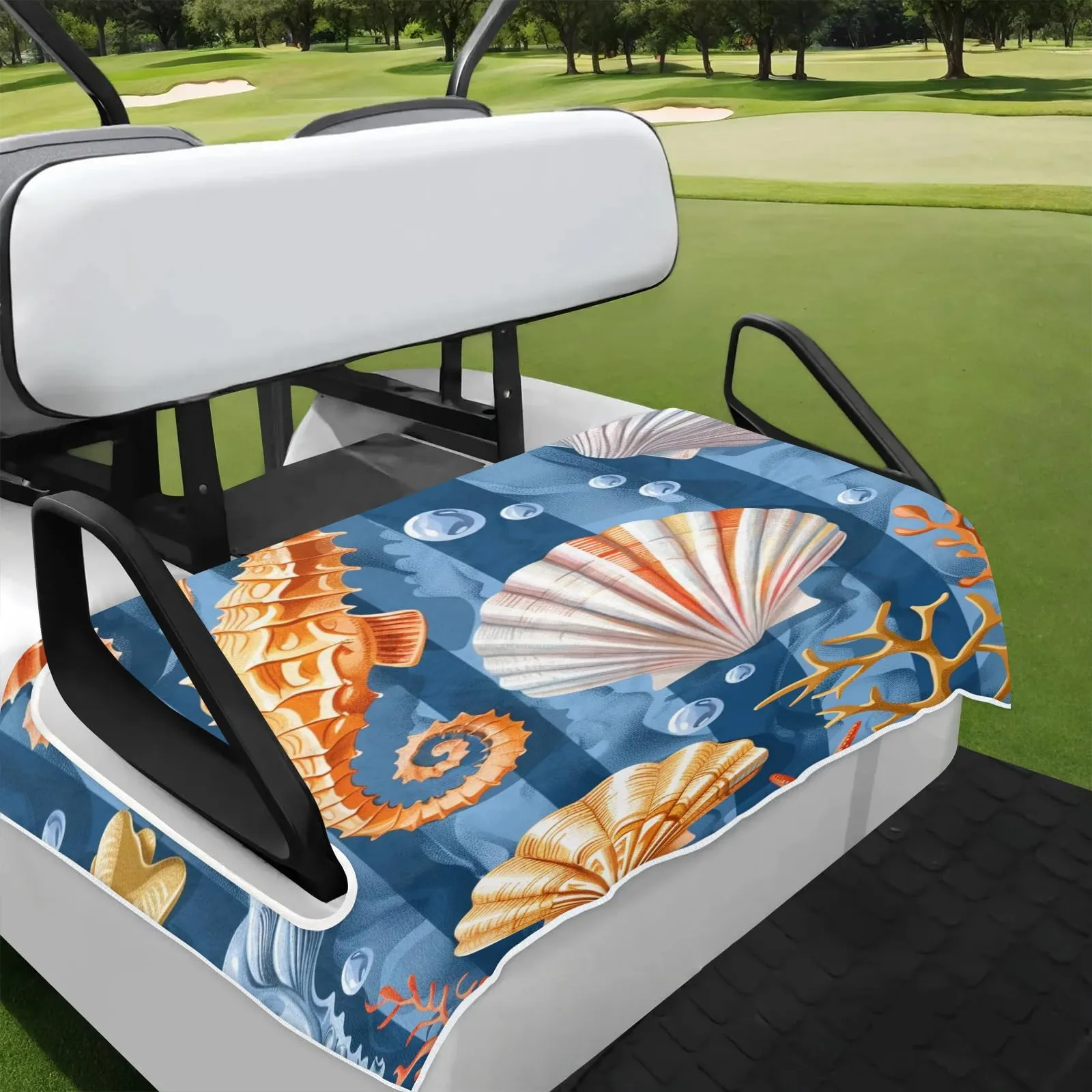 Tiveruda Seahorse Golf Cart Seat Cover, 51 x 31 in