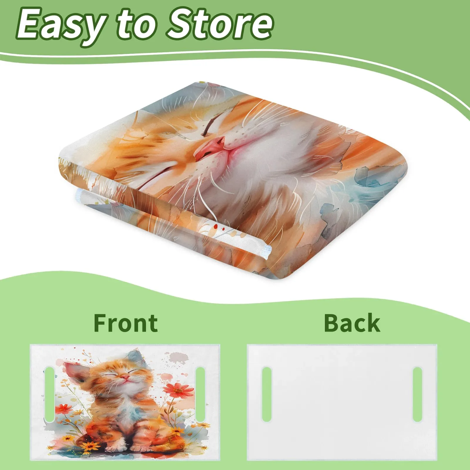 Tiveruda Cats Watercolor Flower Golf Cart Seat Cover image 4