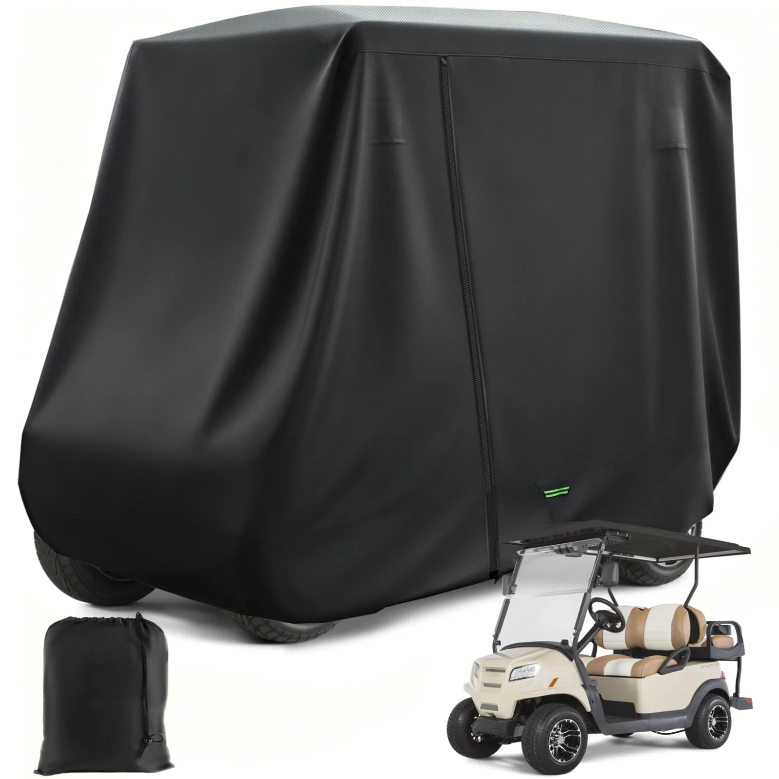 DRIVE UP 420D Waterproof Golf Cart Cover DU00298 — 4-Passenger (112" x 48" x 73")