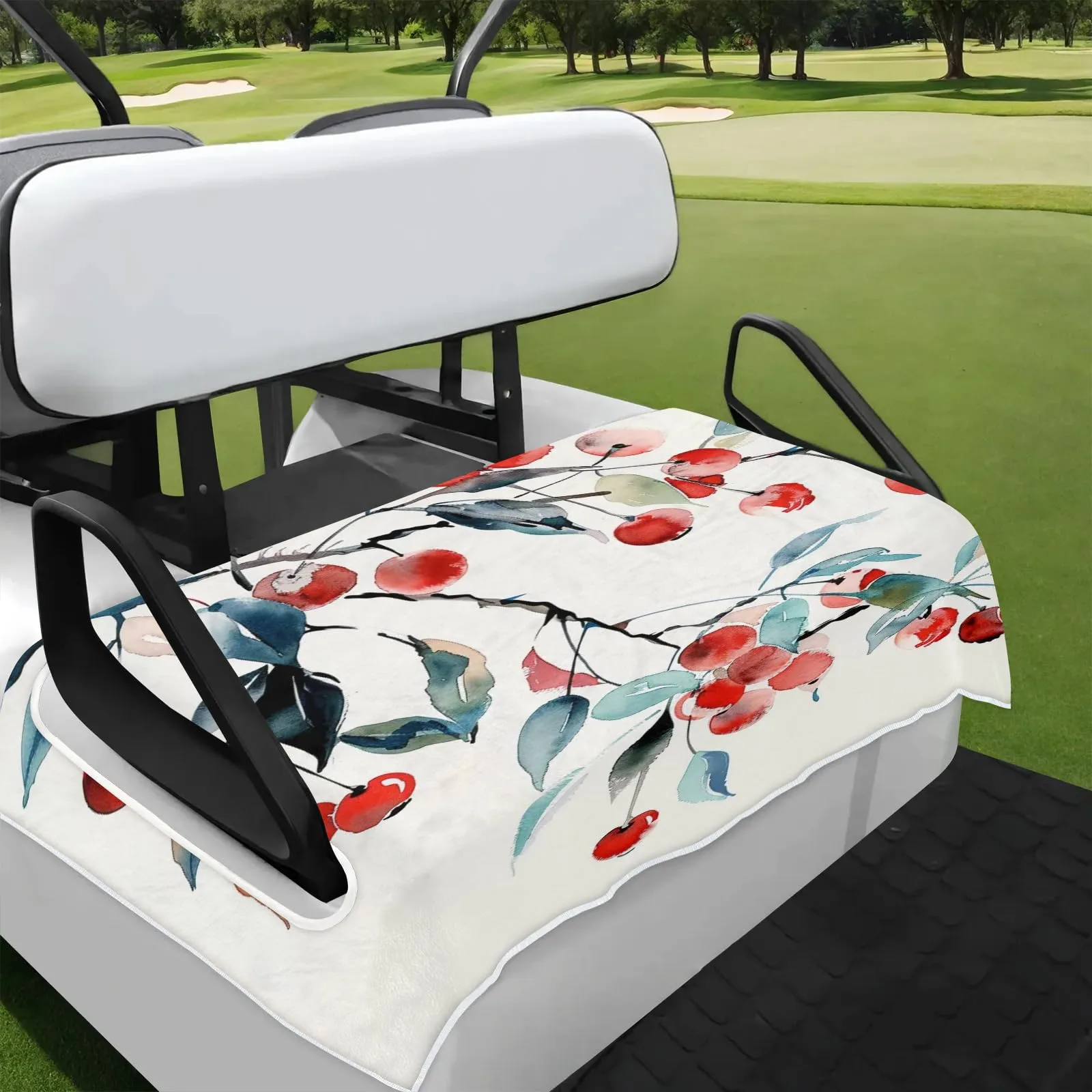 Tiveruda Watercolor Cherry Golf Cart Seat Cover