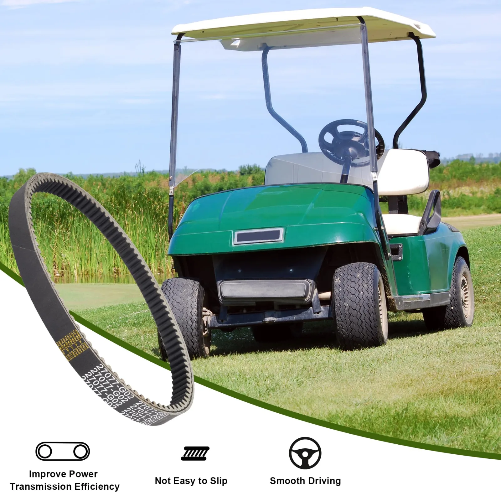 RUTU 27077-G01 Drive Belt for Marathon Golf Carts image 4