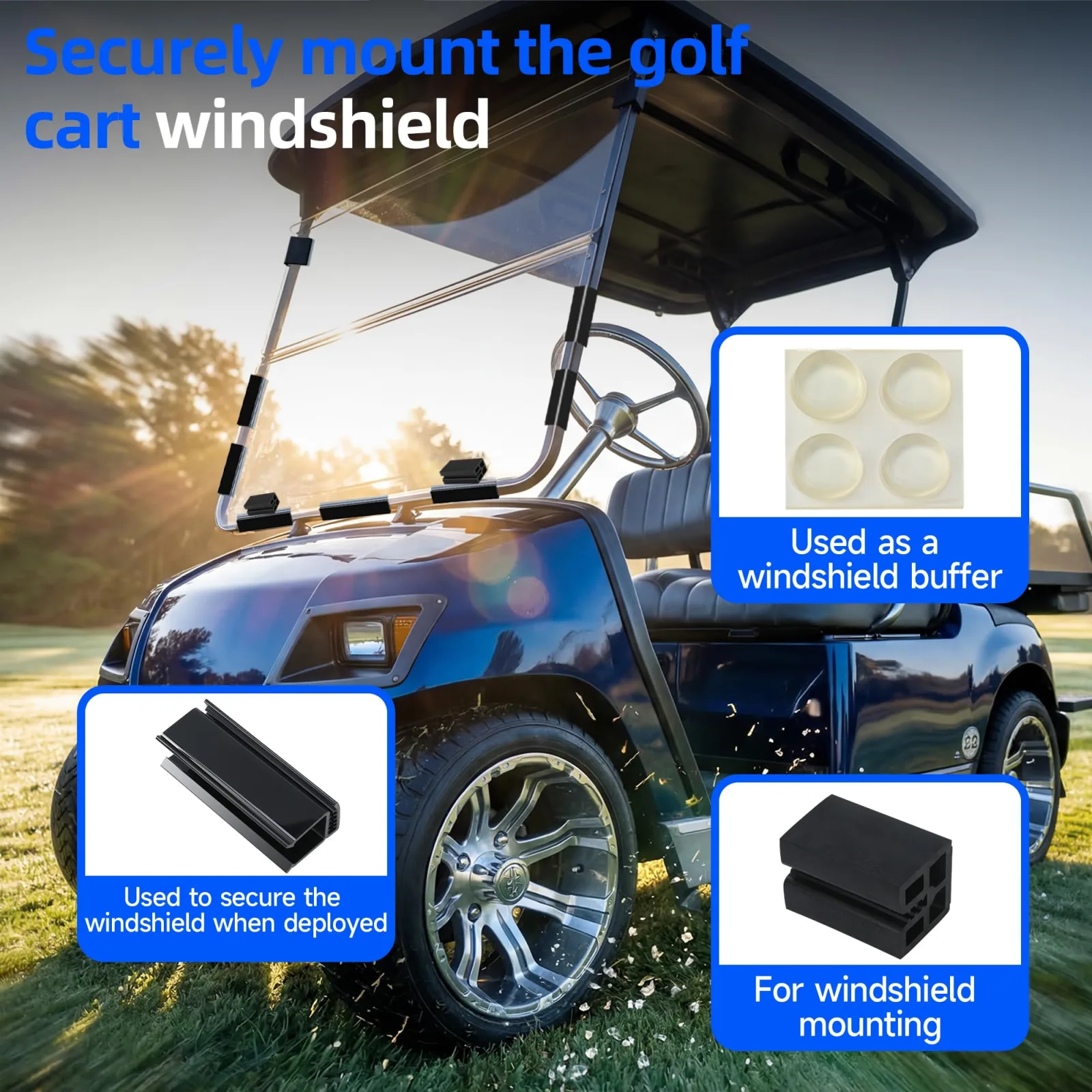 Mixopoly Windshield Clips Kit for Yamaha and Club Car DS image 4