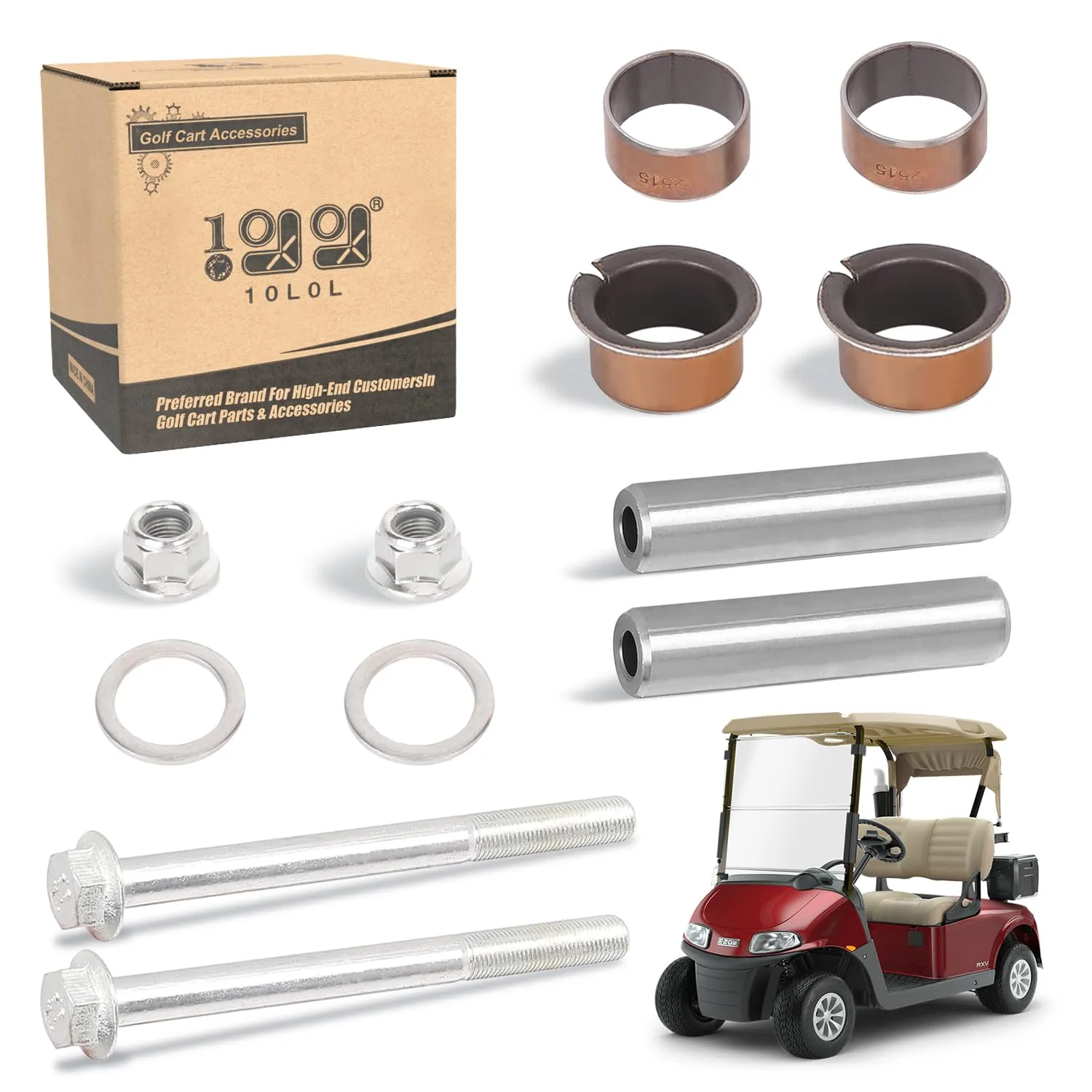 10L0L Spindle Kingpin Bushing Kit for E-Z-GO RXV & 2FIVE