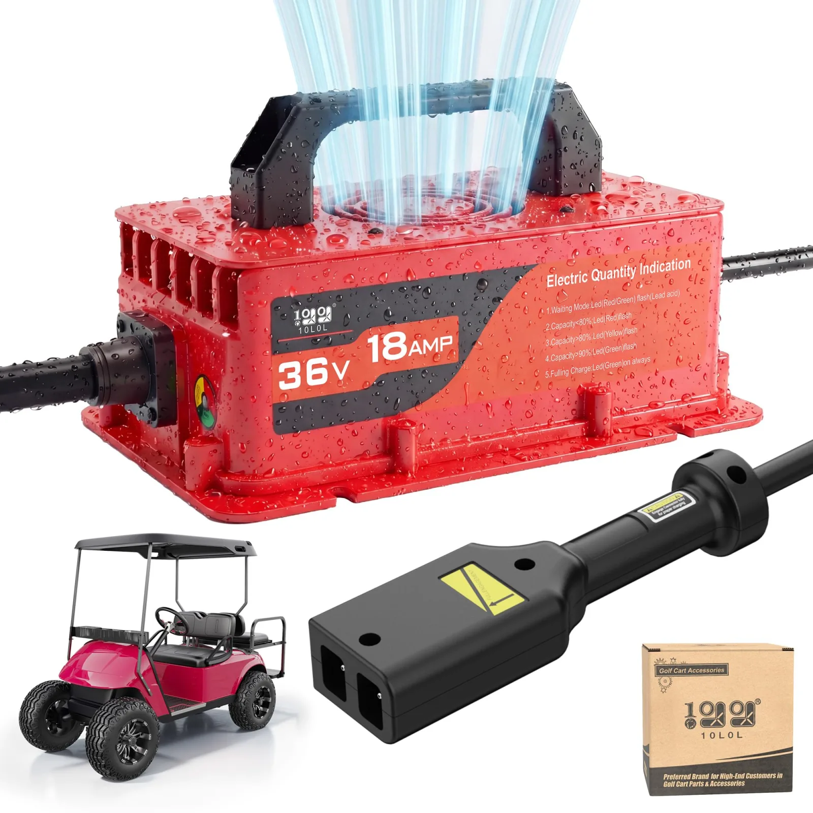 10L0L 36V 18A Golf Cart Charger for E-Z-GO TXT (D Plug)
