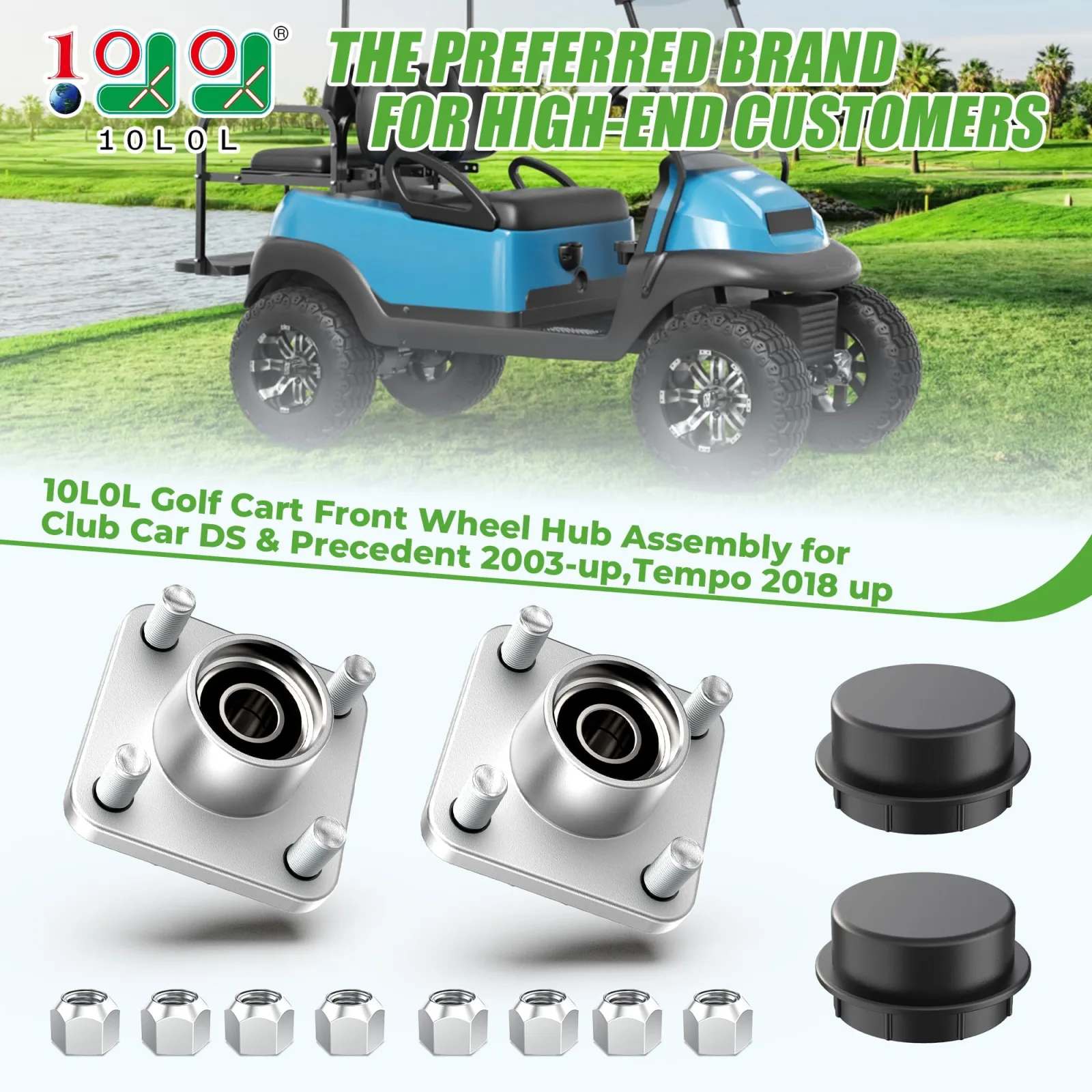 10L0L Front Wheel Hub Assembly for Club Car Golf Carts image 2