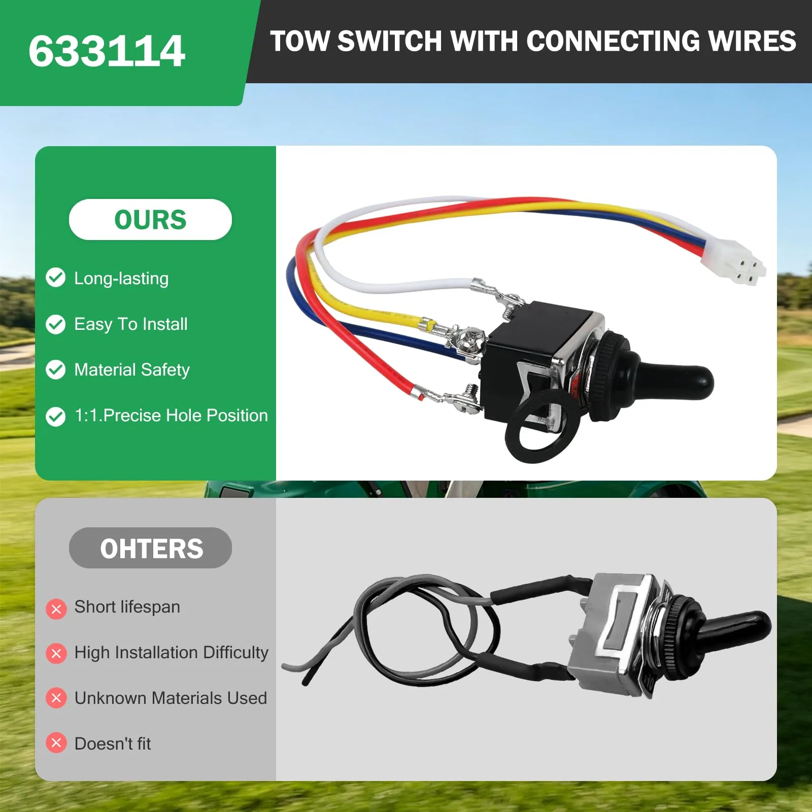 Bryzantine Run/Tow Switch Kit for E-Z-GO TXT Electric Carts image 3