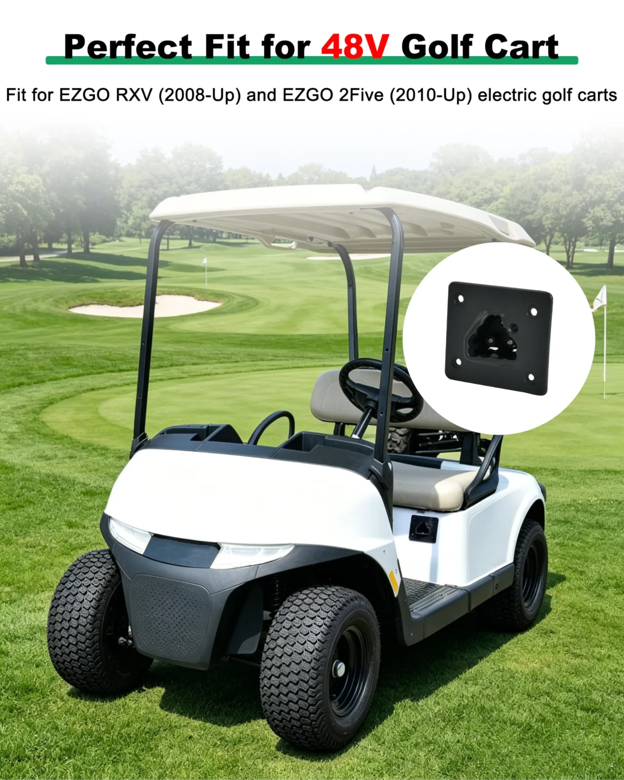 LDETXY 3-Pin Charger Port Cover for E-Z-GO RXV and 2Five image 2
