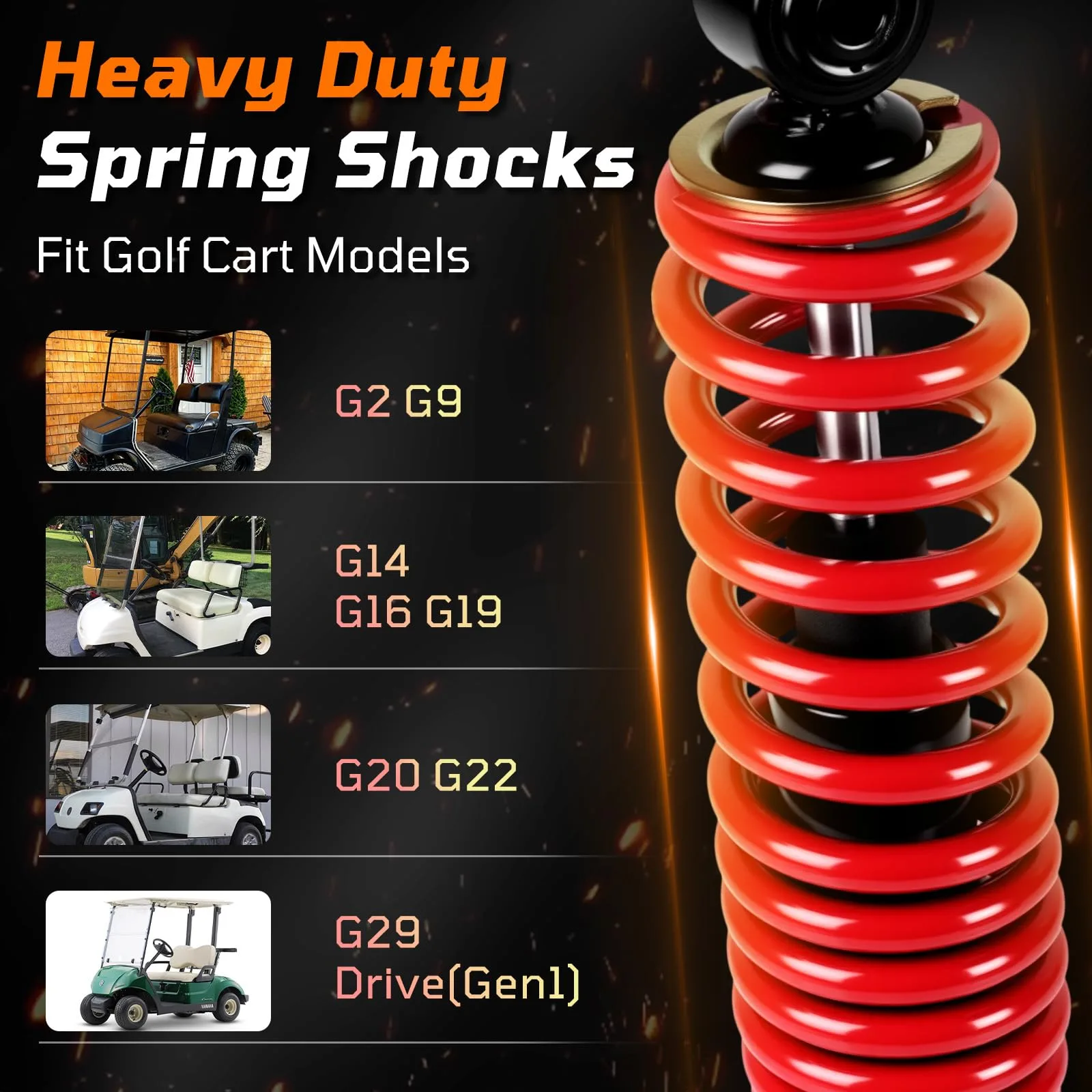 Cartalia Y29S57 Rear Shocks for Yamaha Golf Carts image 2
