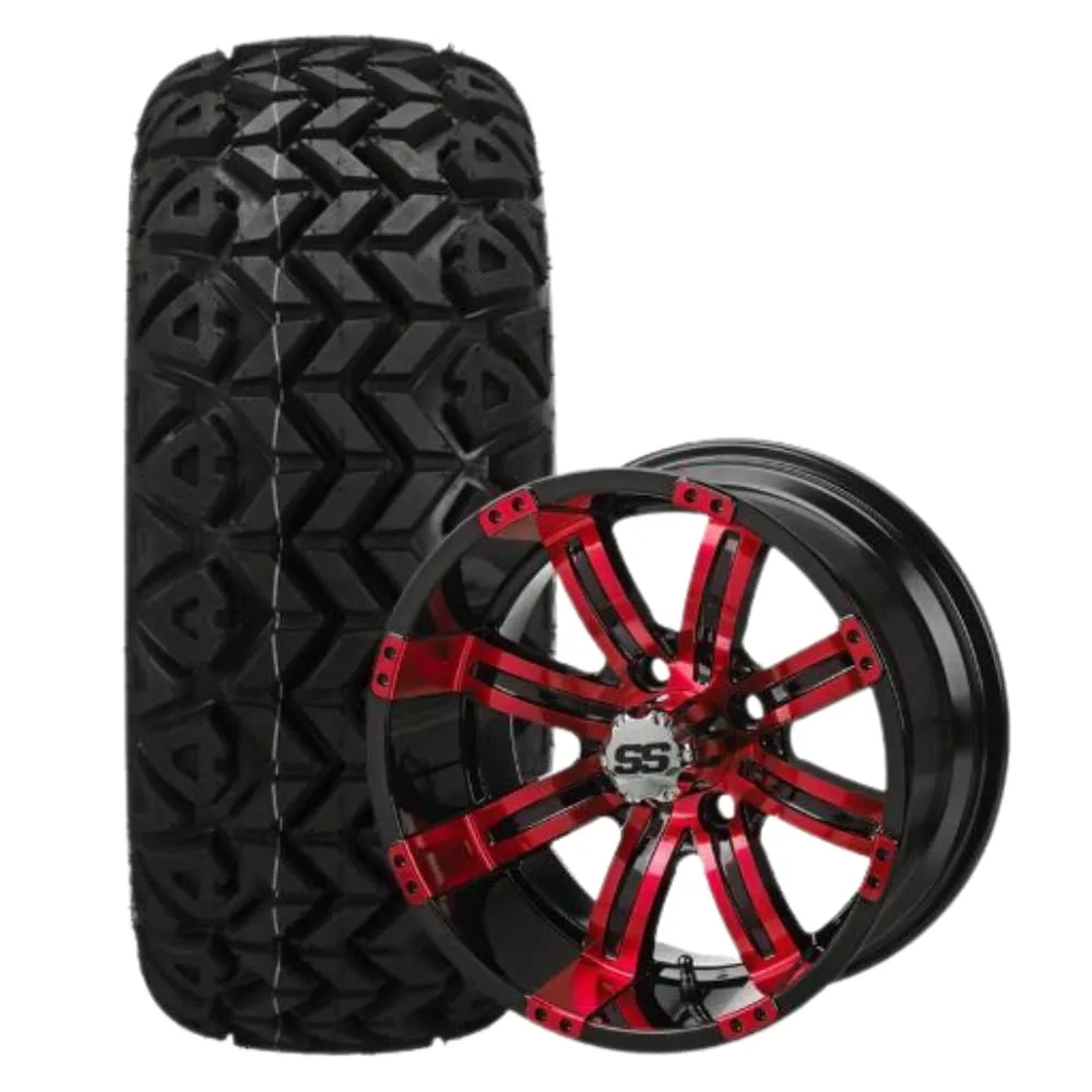 REVENGE 12-Inch Casino Golf Cart Wheels and Tires, Set of 4
