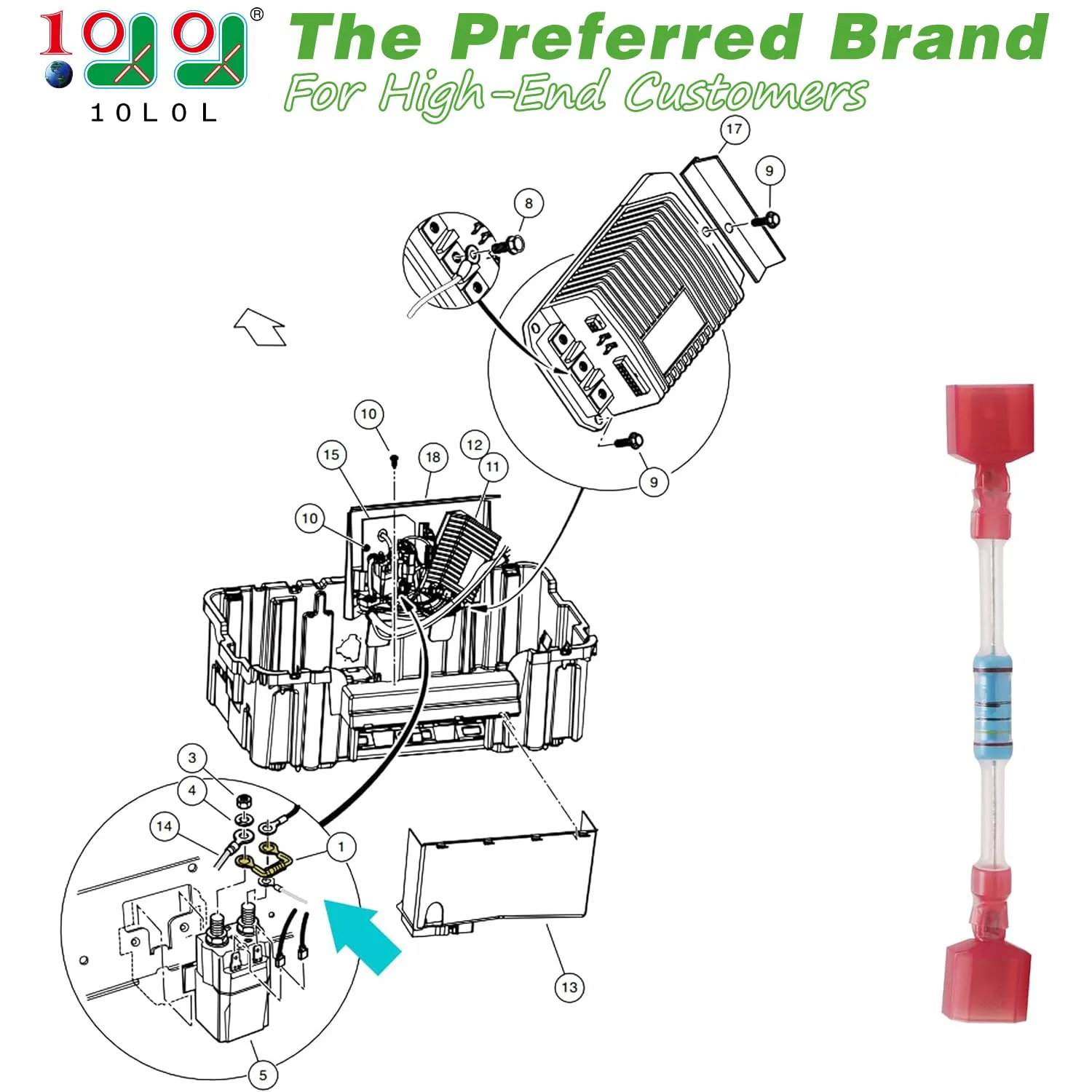 10L0L Club Car Precedent Resistor Assembly 102522701 image 2