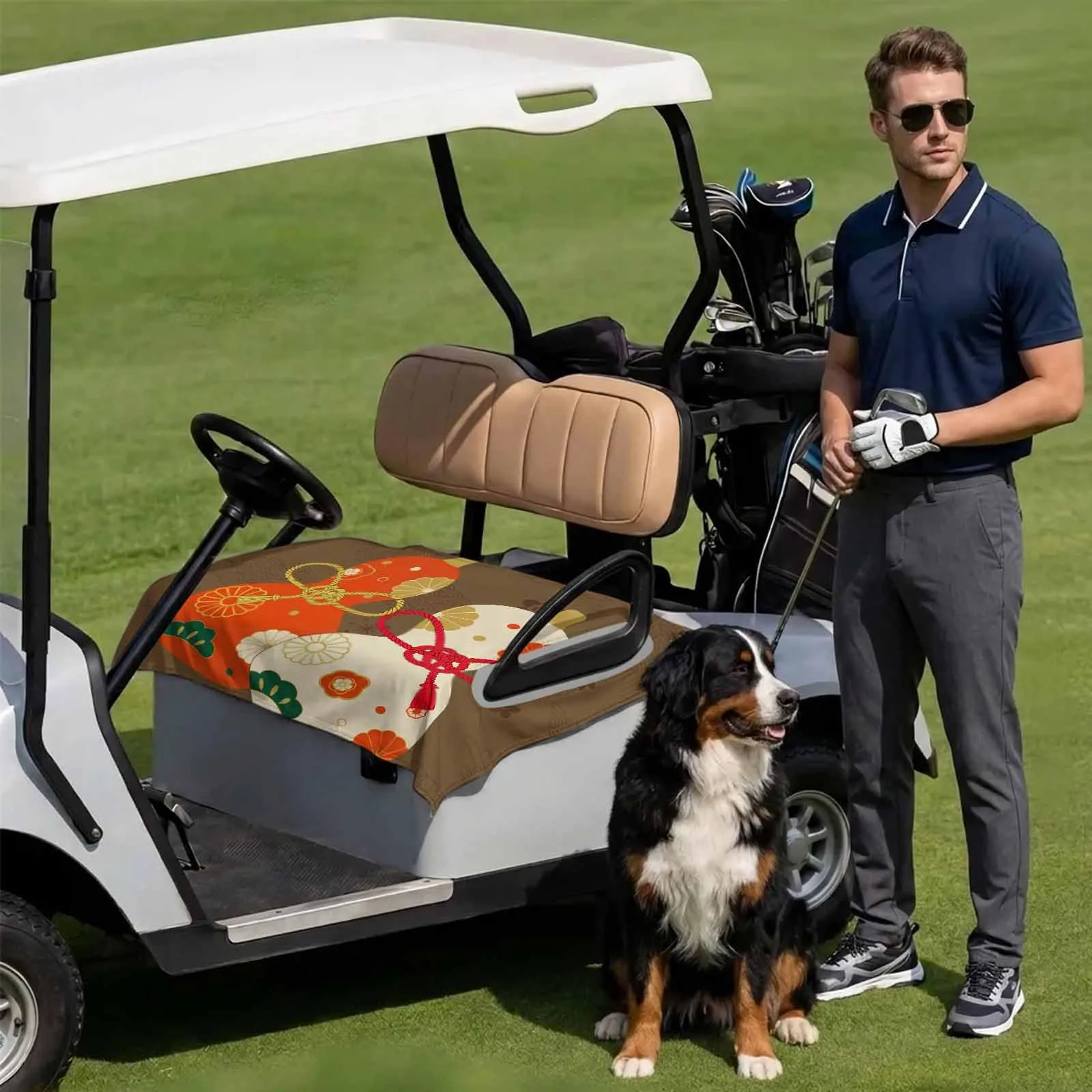 DecorLovee Brown Golf Cart Seat Cover Towel 51 x 31 in image 3