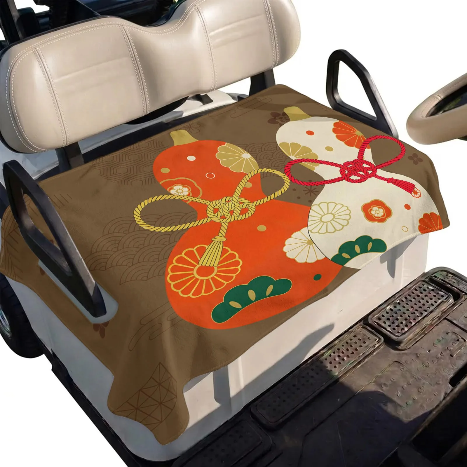 DecorLovee Brown Golf Cart Seat Cover Towel 51 x 31 in