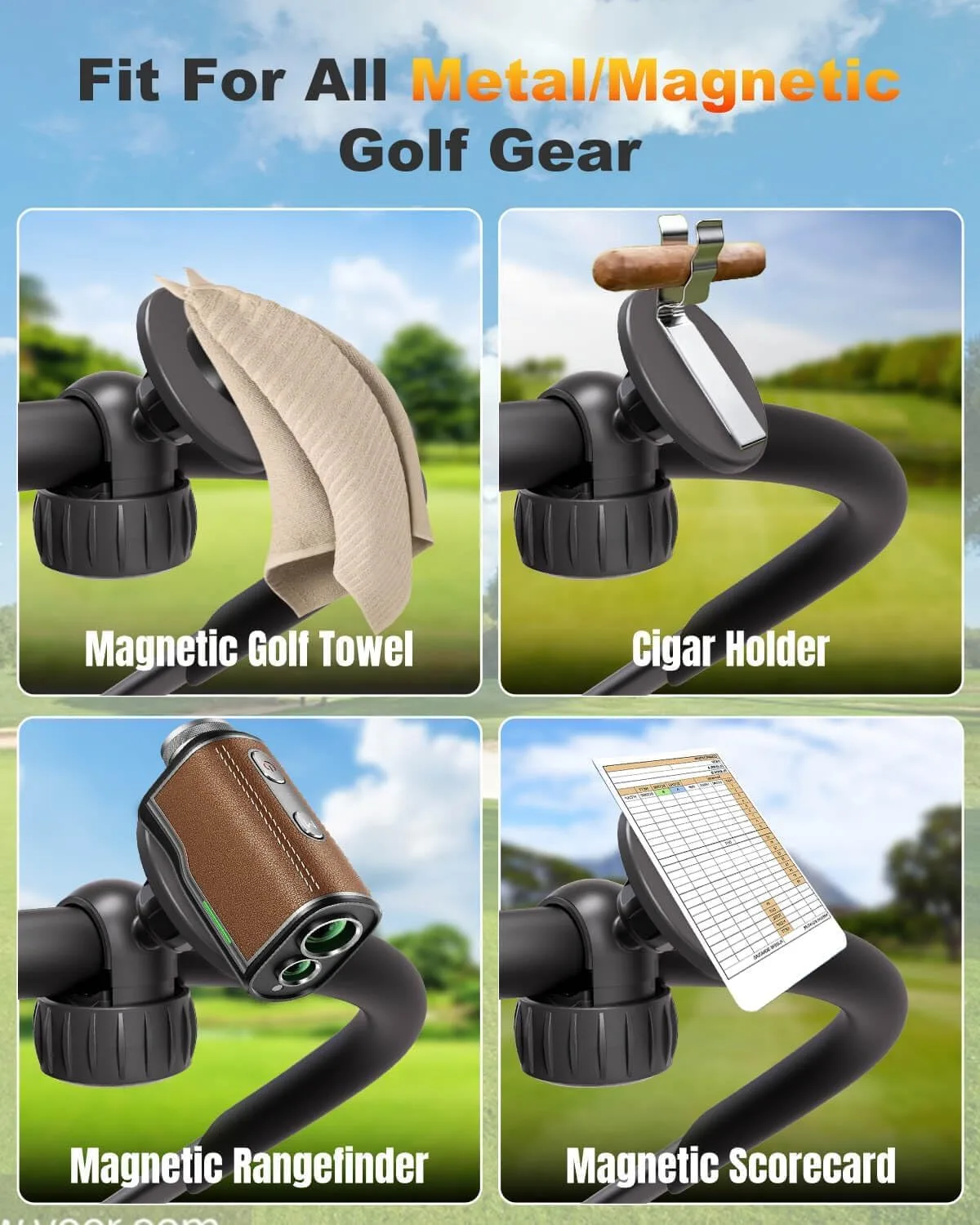 LEAPGOMAX Magnetic Golf Push Cart Phone Holder Mount image 3