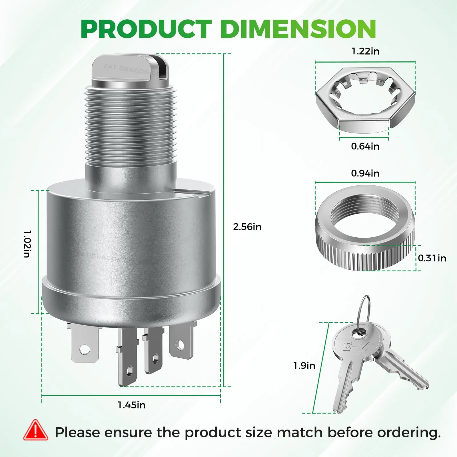 Panglong FDG-018 E-Z-GO TXT 4-Terminal Ignition Switch image 4