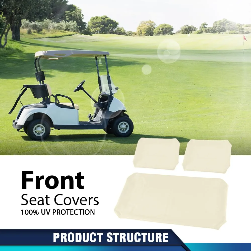 PIT66 White Front Seat Covers for Club Car DS 1982-2000 image 3