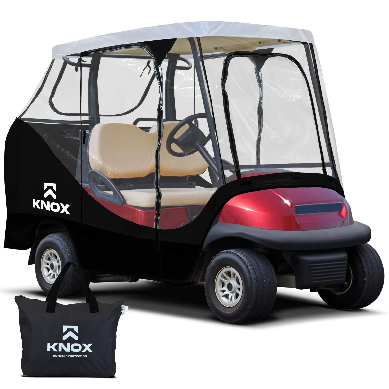 North East Harbor 2-Person Golf Cart Enclosure 55" Short Roof - GCC-T20-WBN