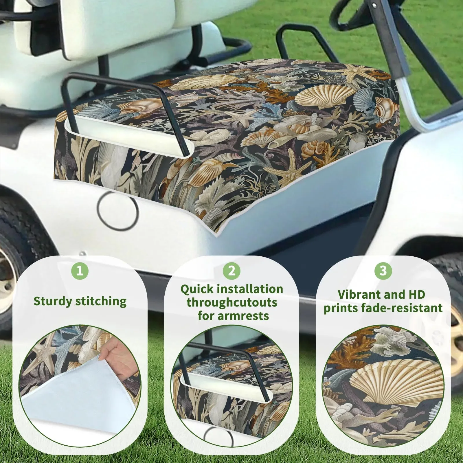 Tiveruda Golf Cart Seat Cover for Double Seats, 51 x 31 in image 3