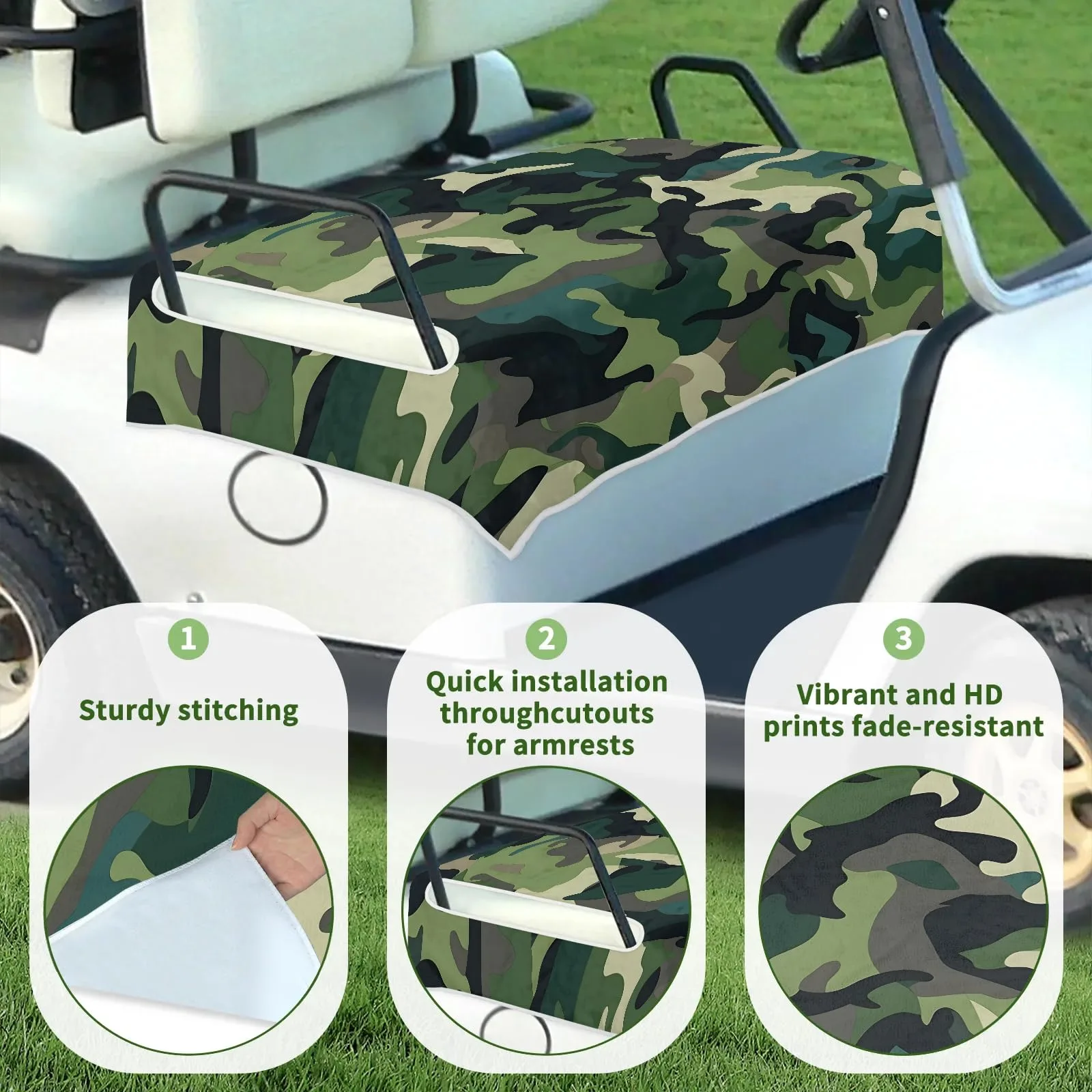 Tiveruda Camouflage Golf Cart Seat Cover Blanket image 3