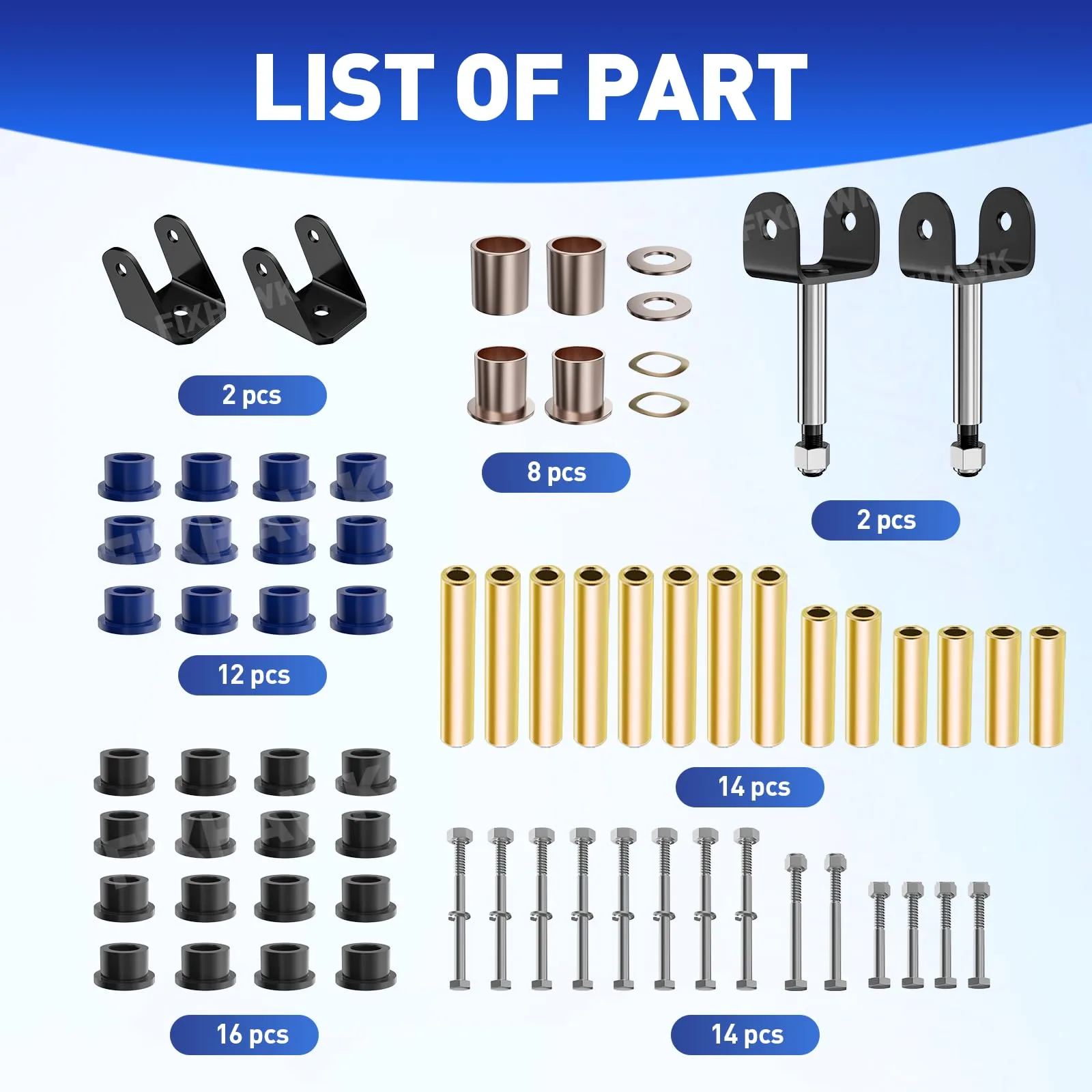 FIXHAWK FK-0004 Bushing Kit for Club Car DS 1993+ image 4