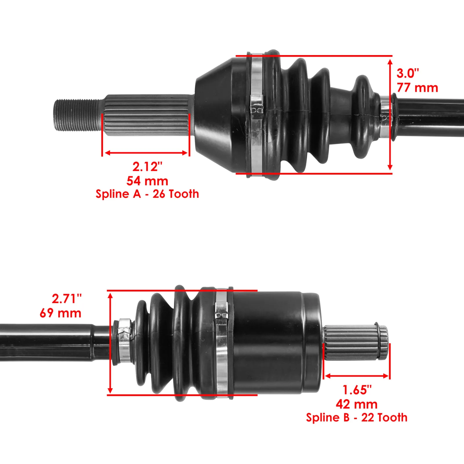 Caltric Club Car Carryall CV Axle and Bearing Set image 3
