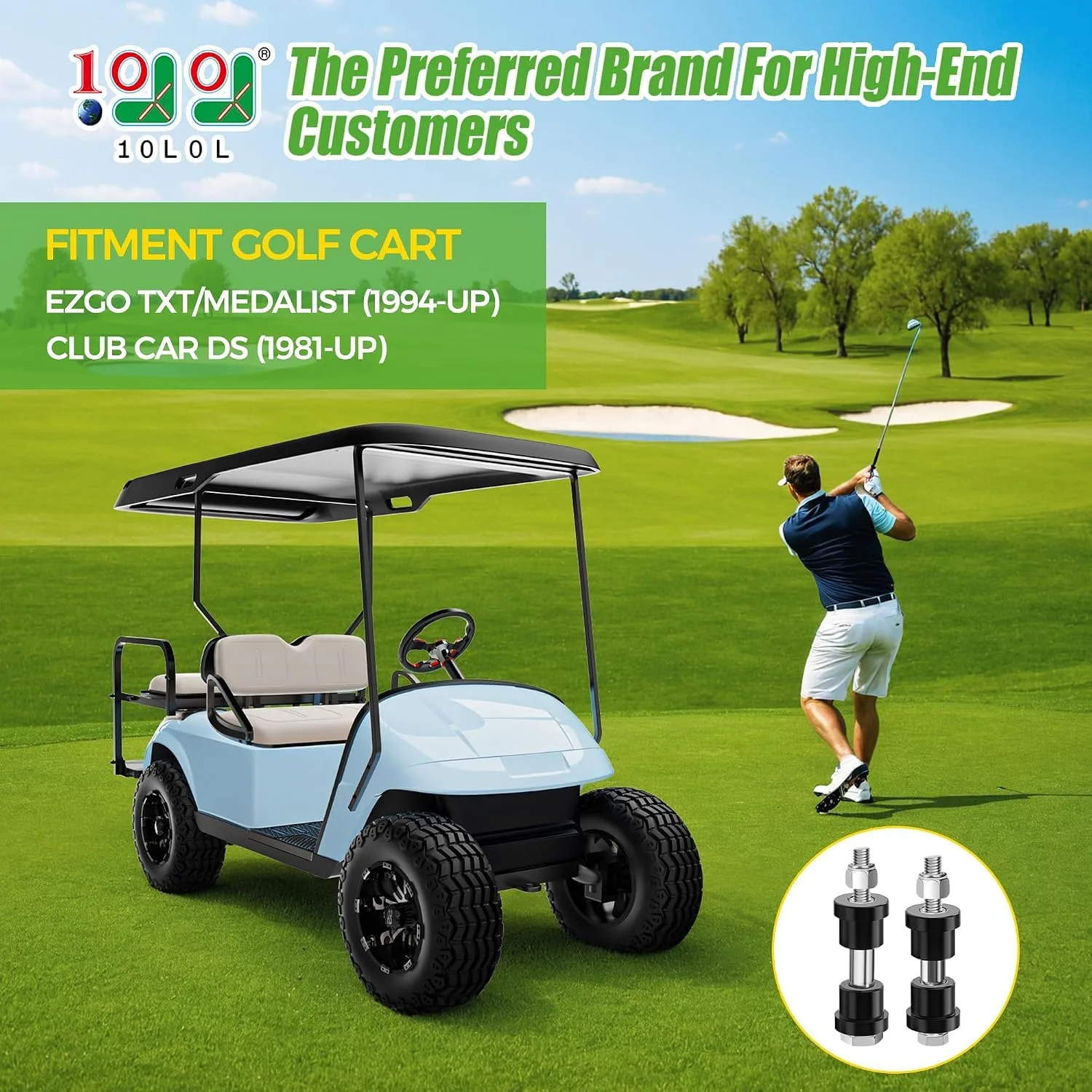 10L0L Rear Spring Bushing Kit for E-Z-GO and Club Car image 2