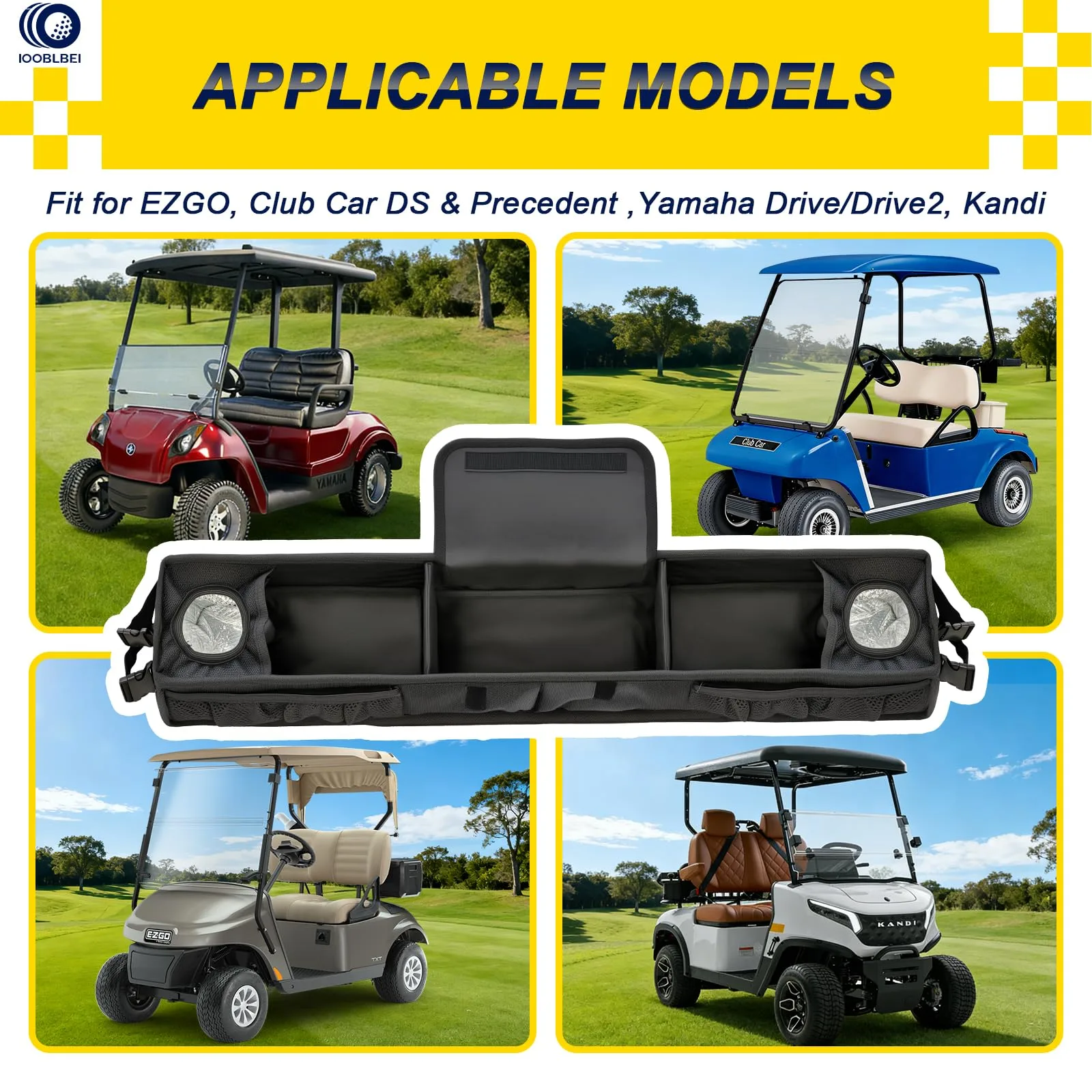 IOOBLBEI Golf Cart Front Storage Basket Organizer image 3
