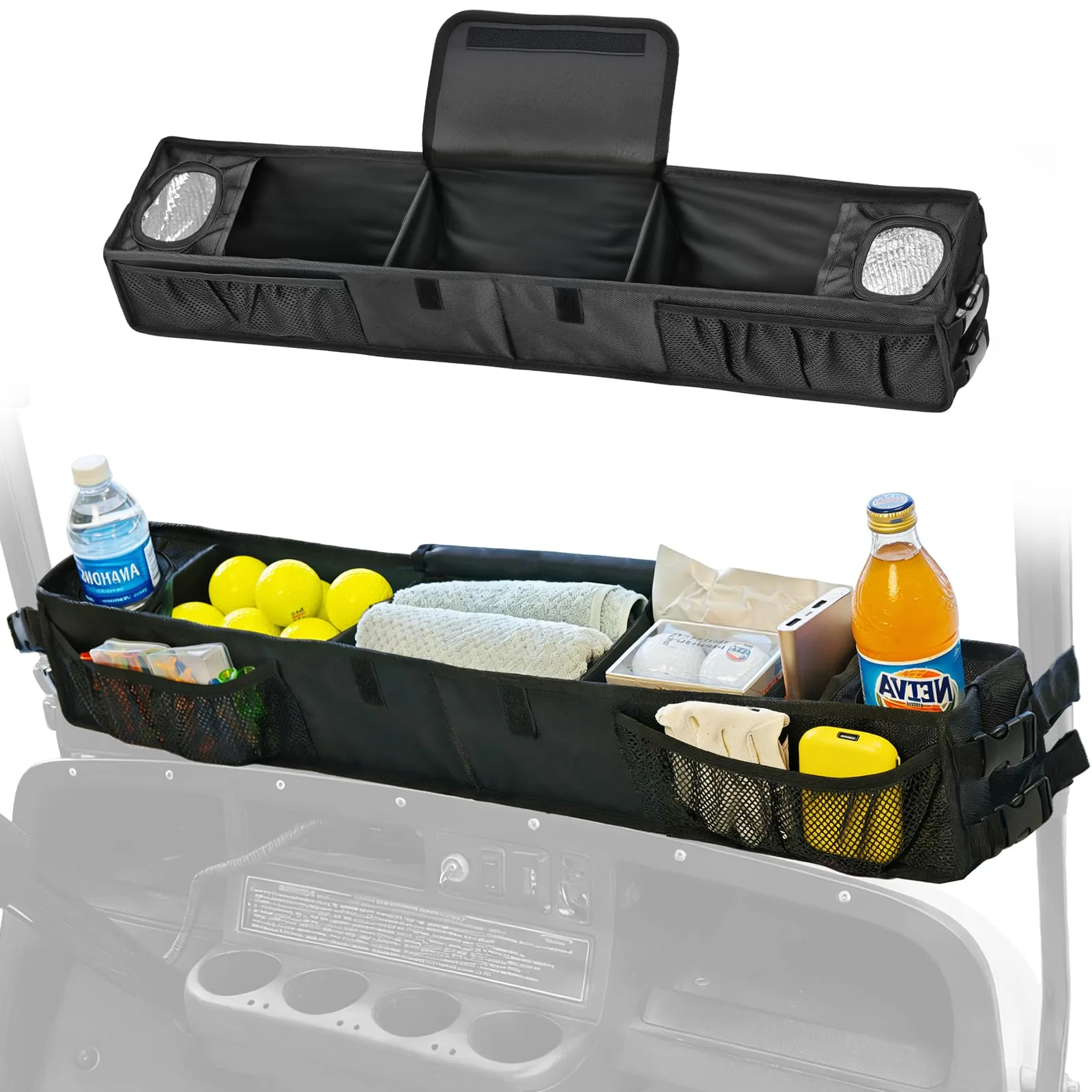 IOOBLBEI Golf Cart Front Storage Basket Organizer