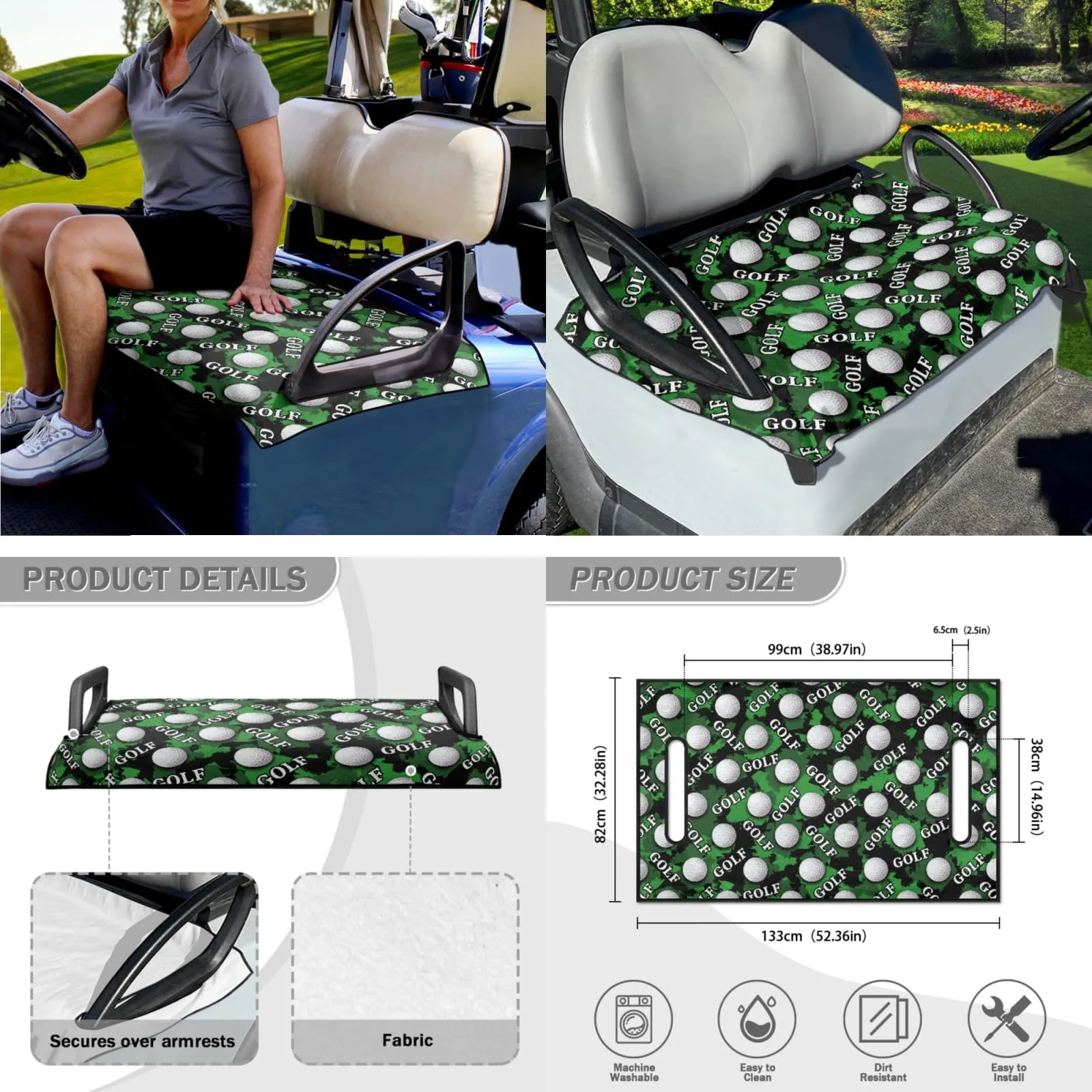 INSTANTARTS Camouflage Golf Cart Seat Cover Set image 4