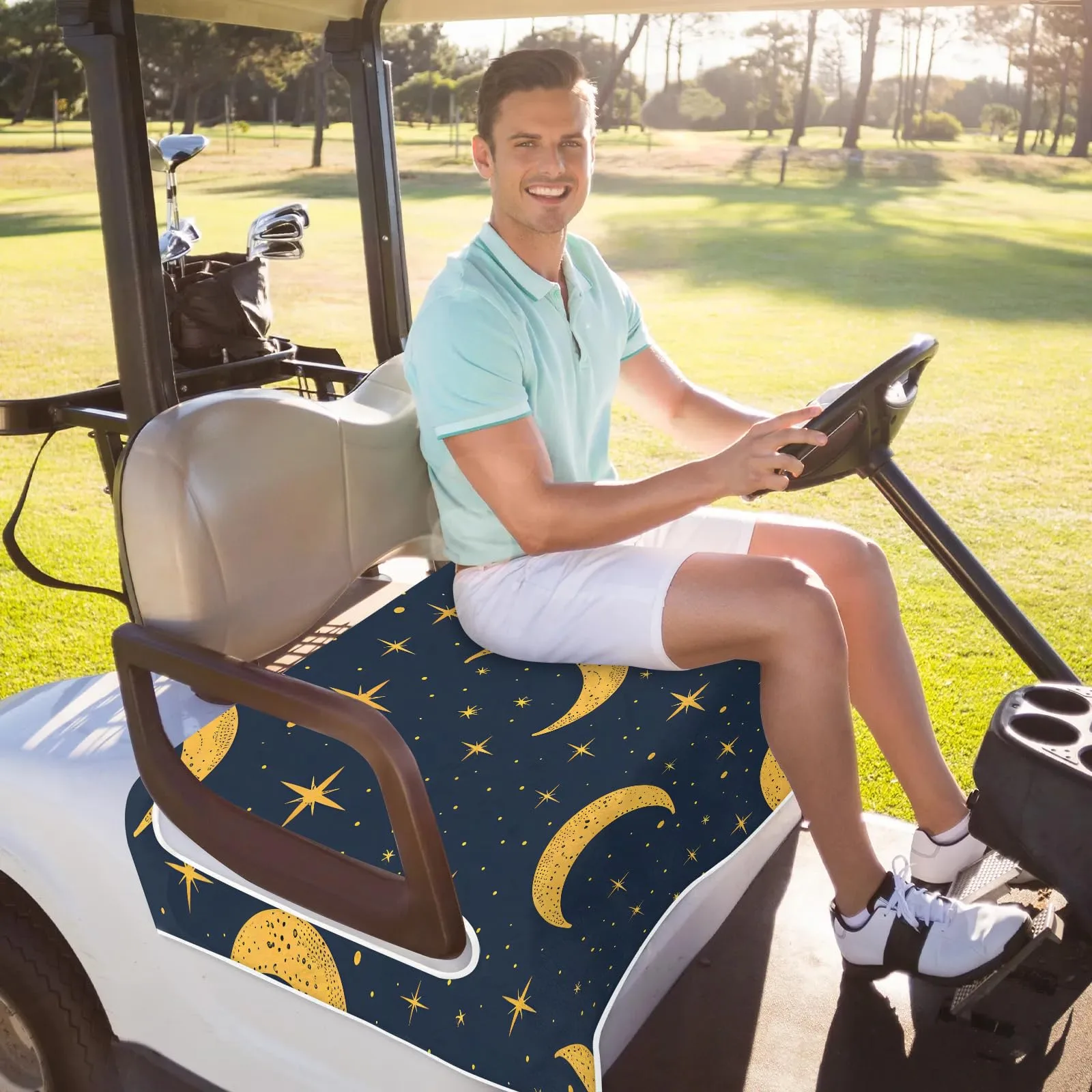 Tiveruda Starry Sky Moon Golf Cart Seat Cover Blanket image 2