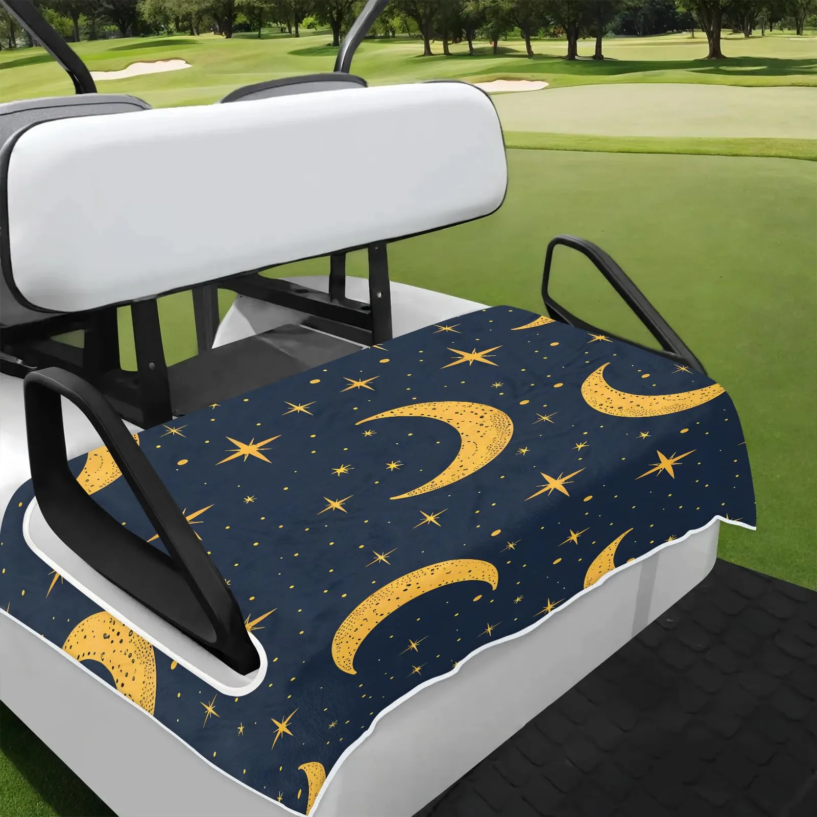 Tiveruda Starry Sky Moon Golf Cart Seat Cover Blanket