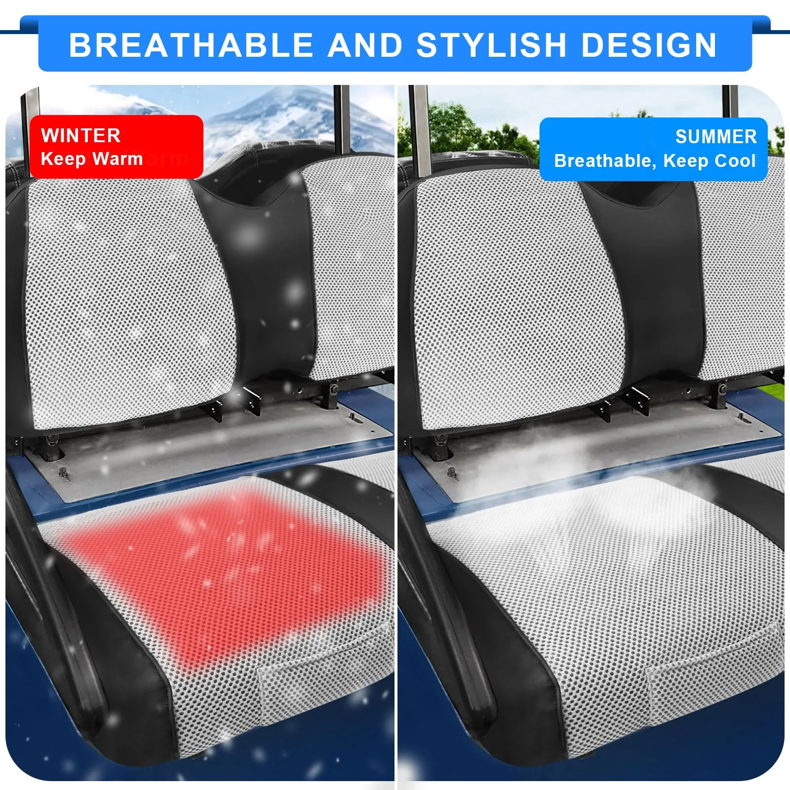 iLSKW Front Seat Cover for Club Car Precedent and Tempo image 2