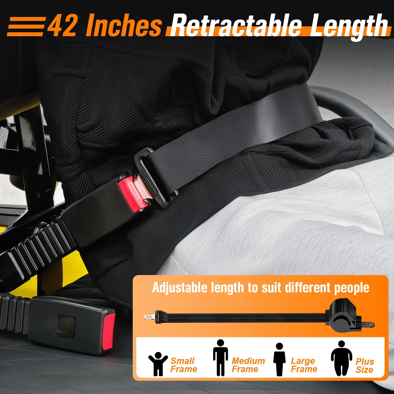 GODCTSUP 42-Inch Golf Cart Seat Belt Kit, 4-Piece image 2