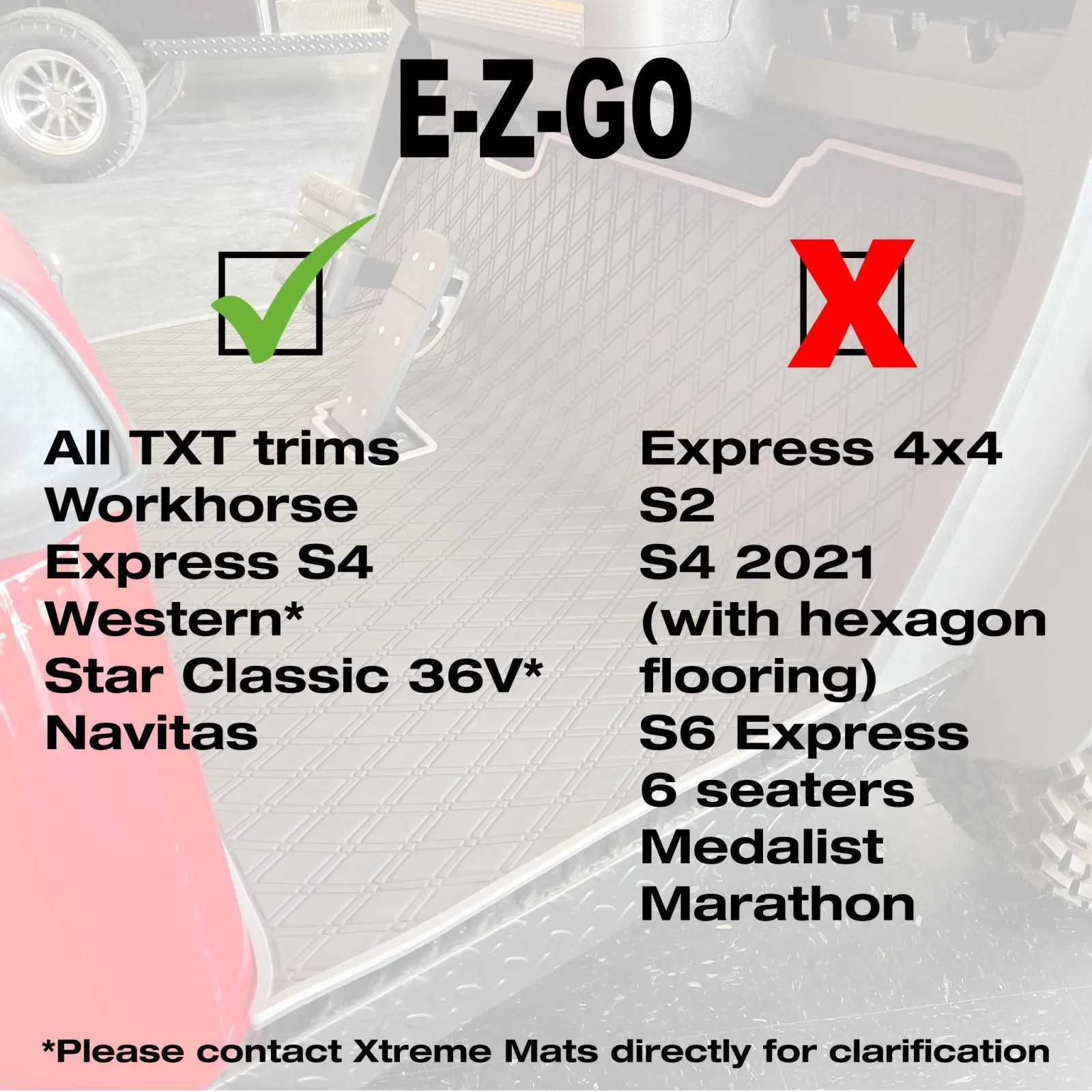 Xtreme GCM11 Floor Mat for E-Z-GO TXT, Valor & S4 image 2