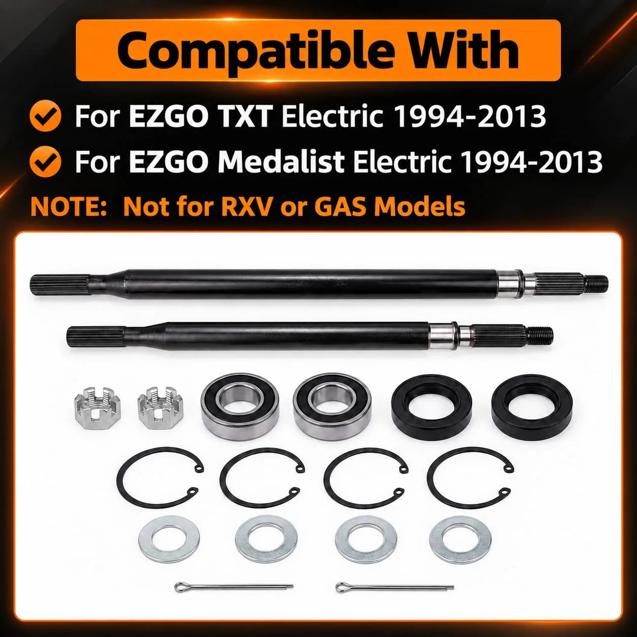 SIYOEN Rear Axle Shaft Kit for E-Z-GO TXT Medalist image 2