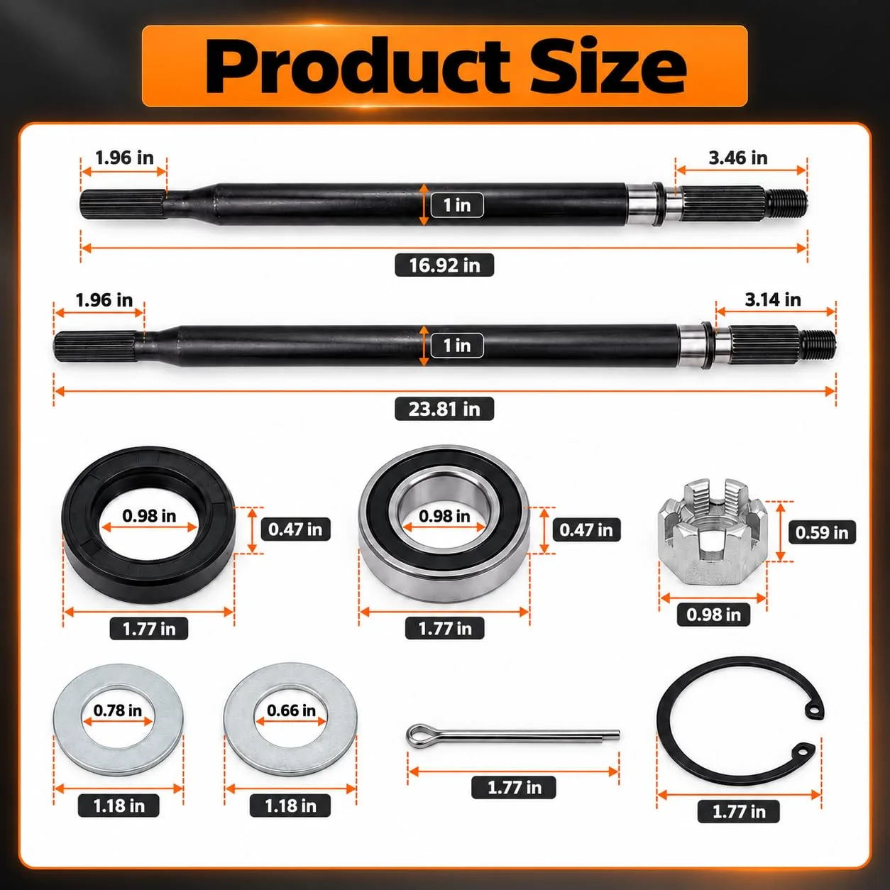 SIYOEN Rear Axle Shaft Kit for E-Z-GO TXT Medalist image 4