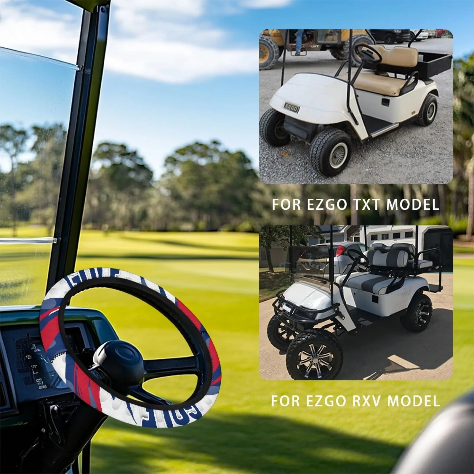 INSTANTARTS Golf Cart Steering Wheel Cover, Golf B image 3