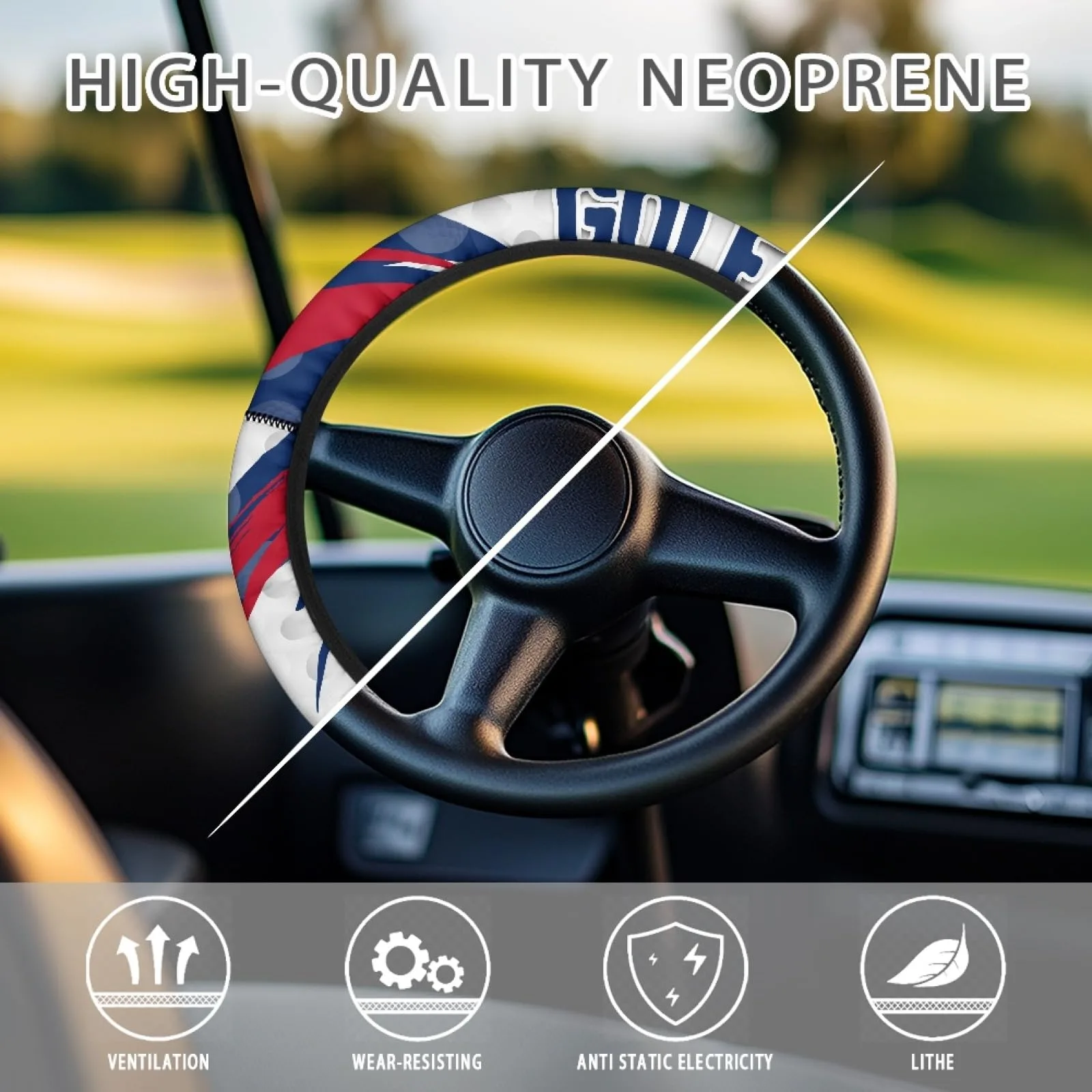 INSTANTARTS Golf Cart Steering Wheel Cover, Golf B image 4