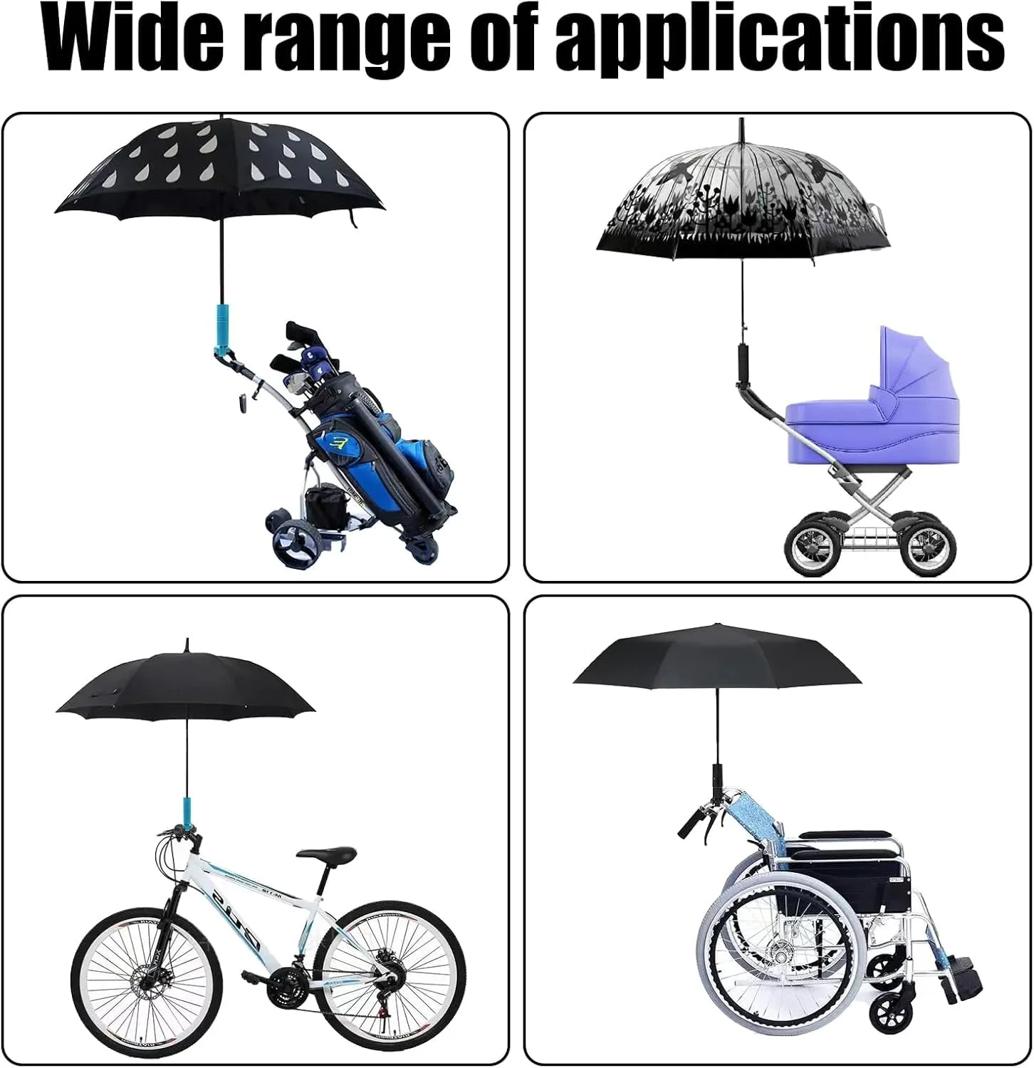 Generic Adjustable Umbrella Holder for Golf Push Carts image 4