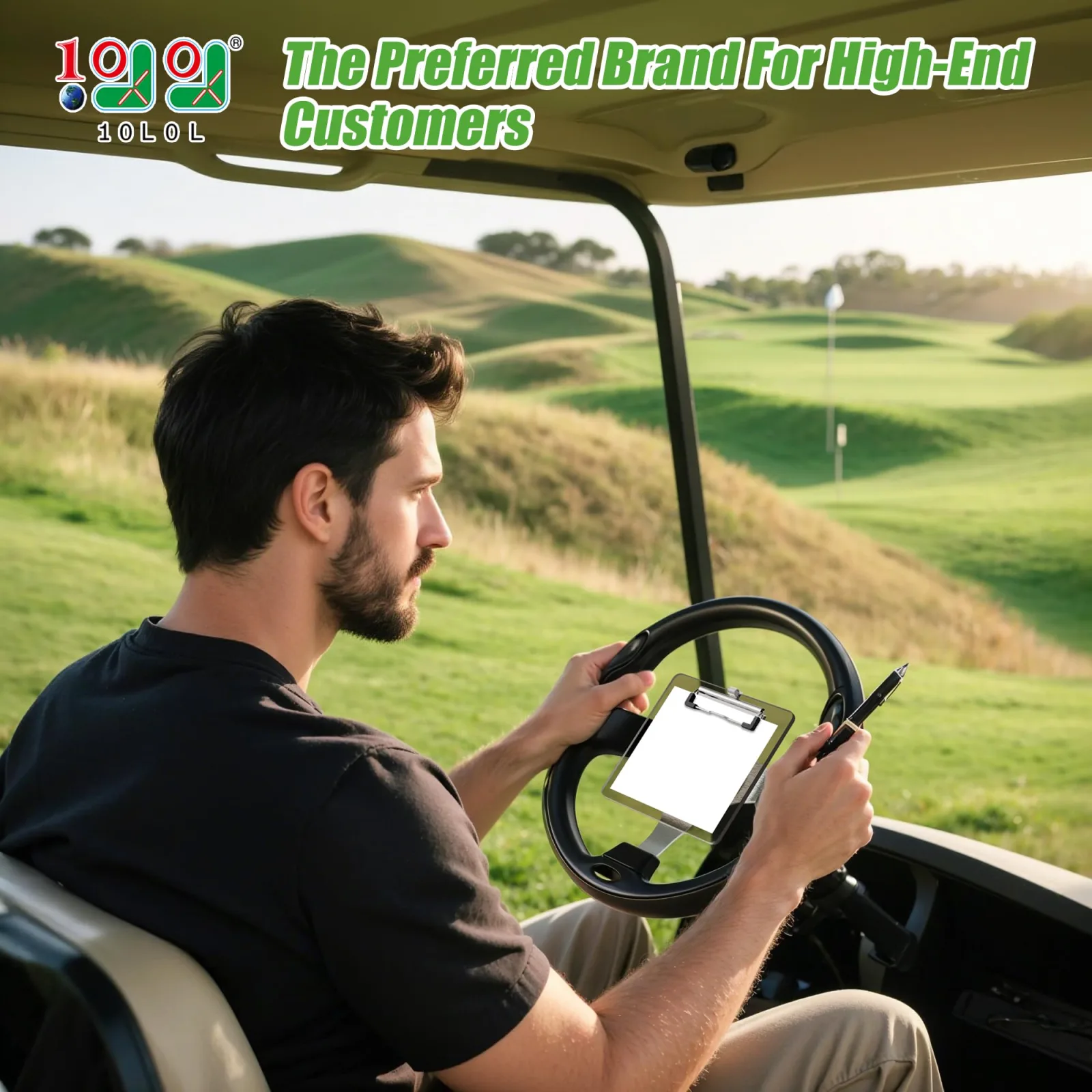 10L0L Golf Cart Steering Wheel Scorecard Holder image 2