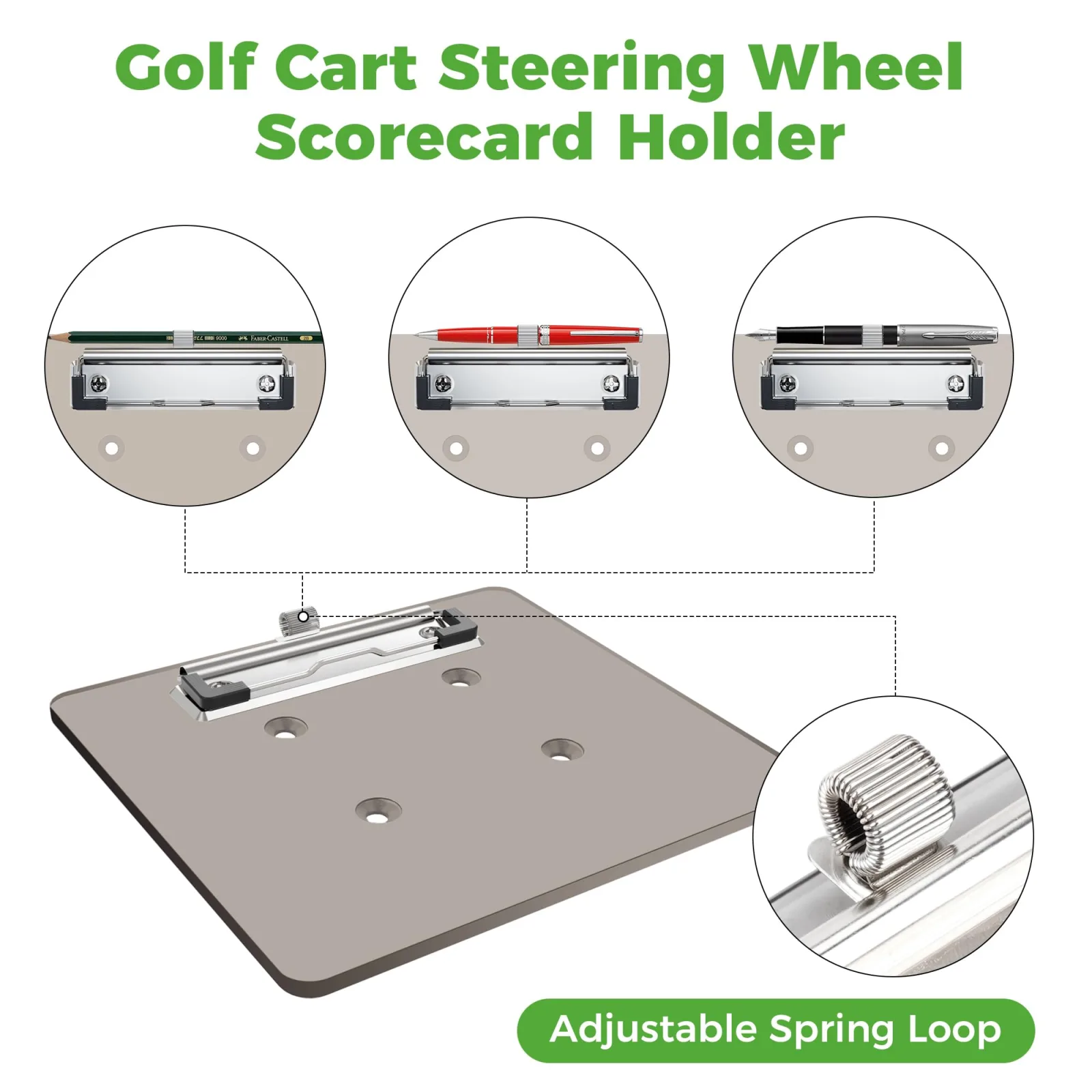 10L0L Golf Cart Steering Wheel Scorecard Holder image 3