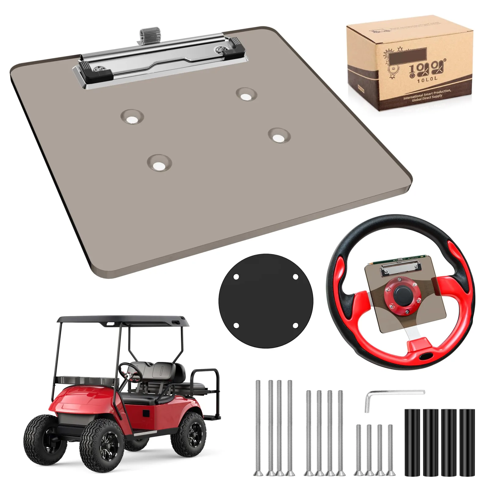 10L0L Golf Cart Steering Wheel Scorecard Holder