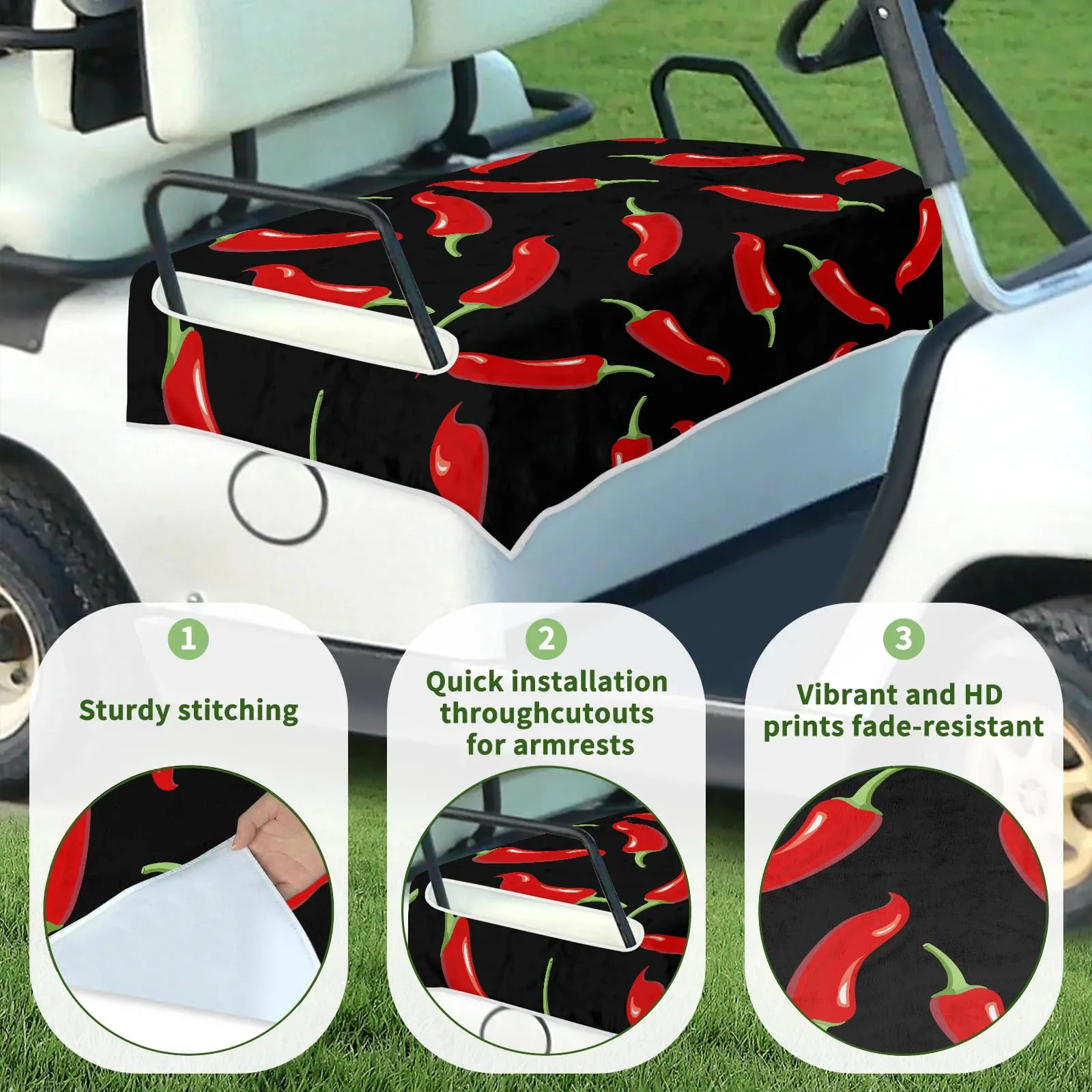 Tiveruda Golf Cart Seat Cover for Double Seats, 51 x 31 in image 3