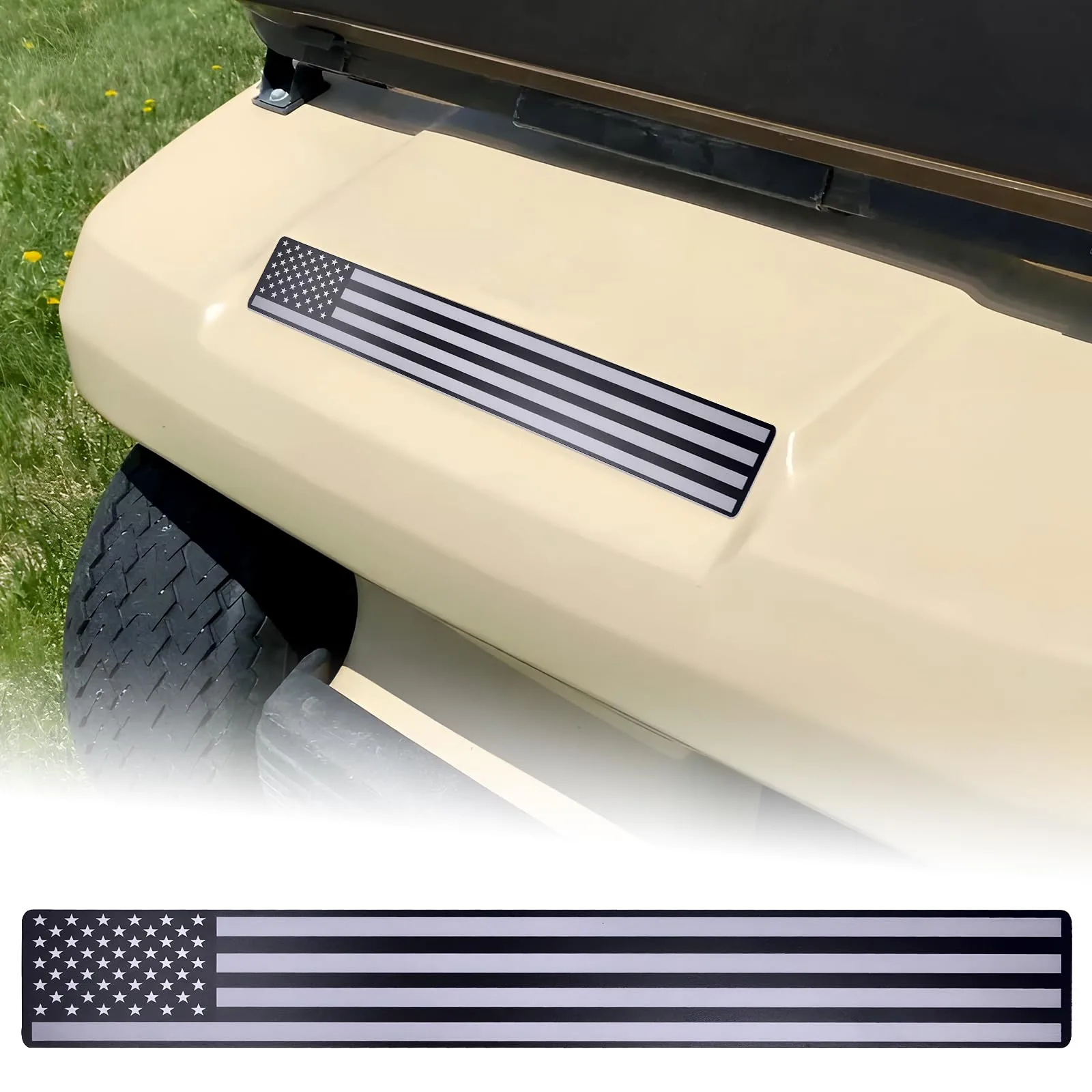 Alicatong Black & Grey Flag Name Plate for Club Car DS image 2