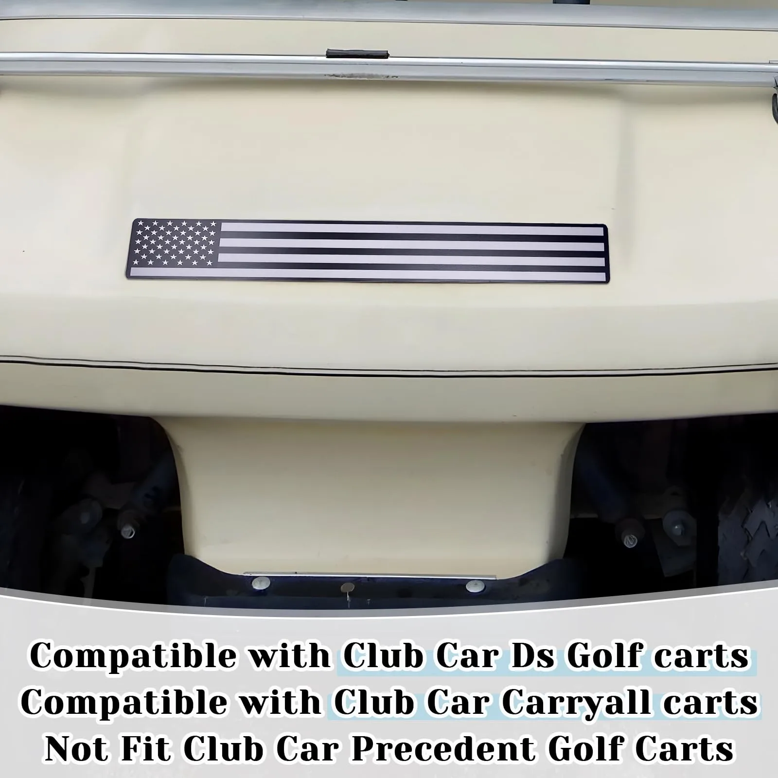 Alicatong Black & Grey Flag Name Plate for Club Car DS image 3