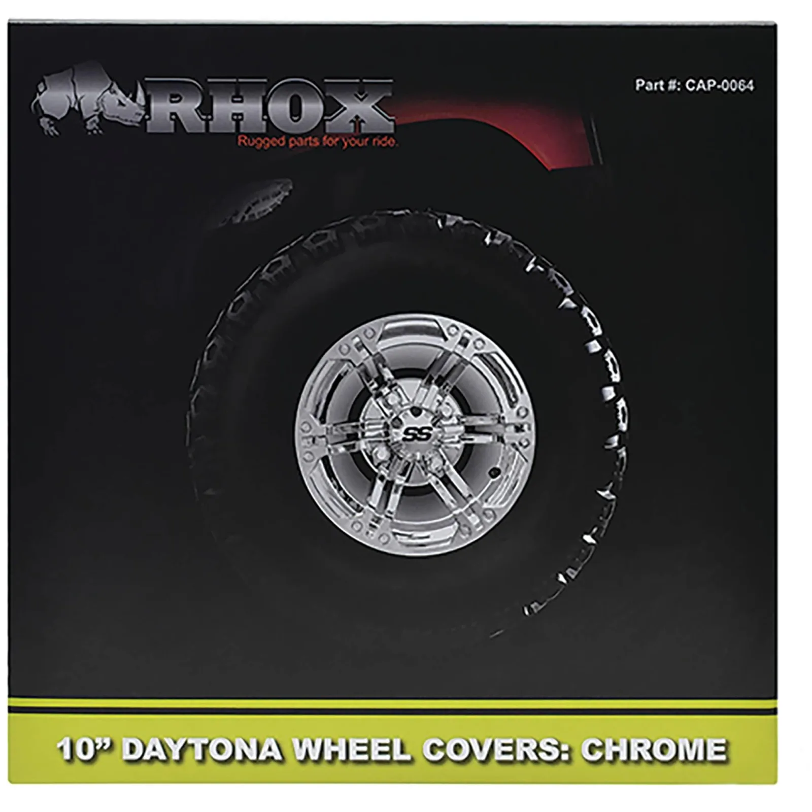 RHOX CAP-0061 Chrome Golf Cart Wheel Cover Set image 4